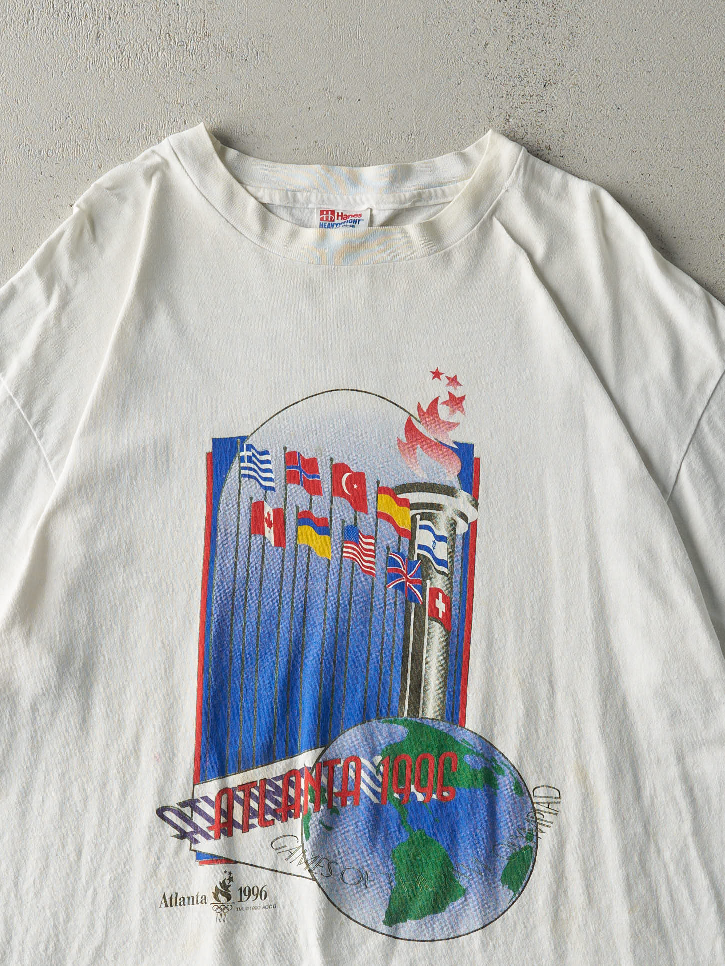 Vintage 96' White Atlanta Olympics Single Stitch Tee (L)