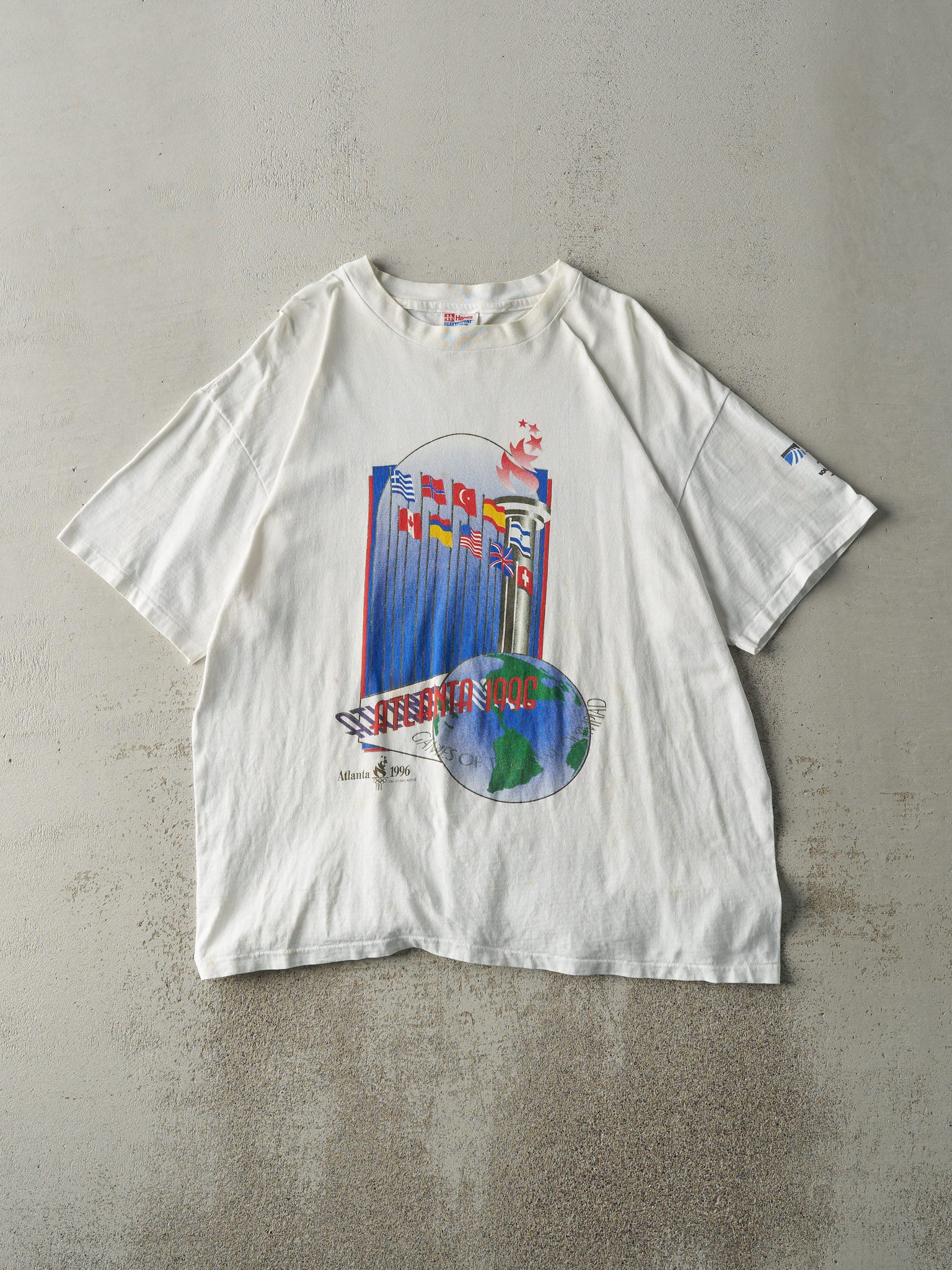 Vintage 96' White Atlanta Olympics Single Stitch Tee (L)