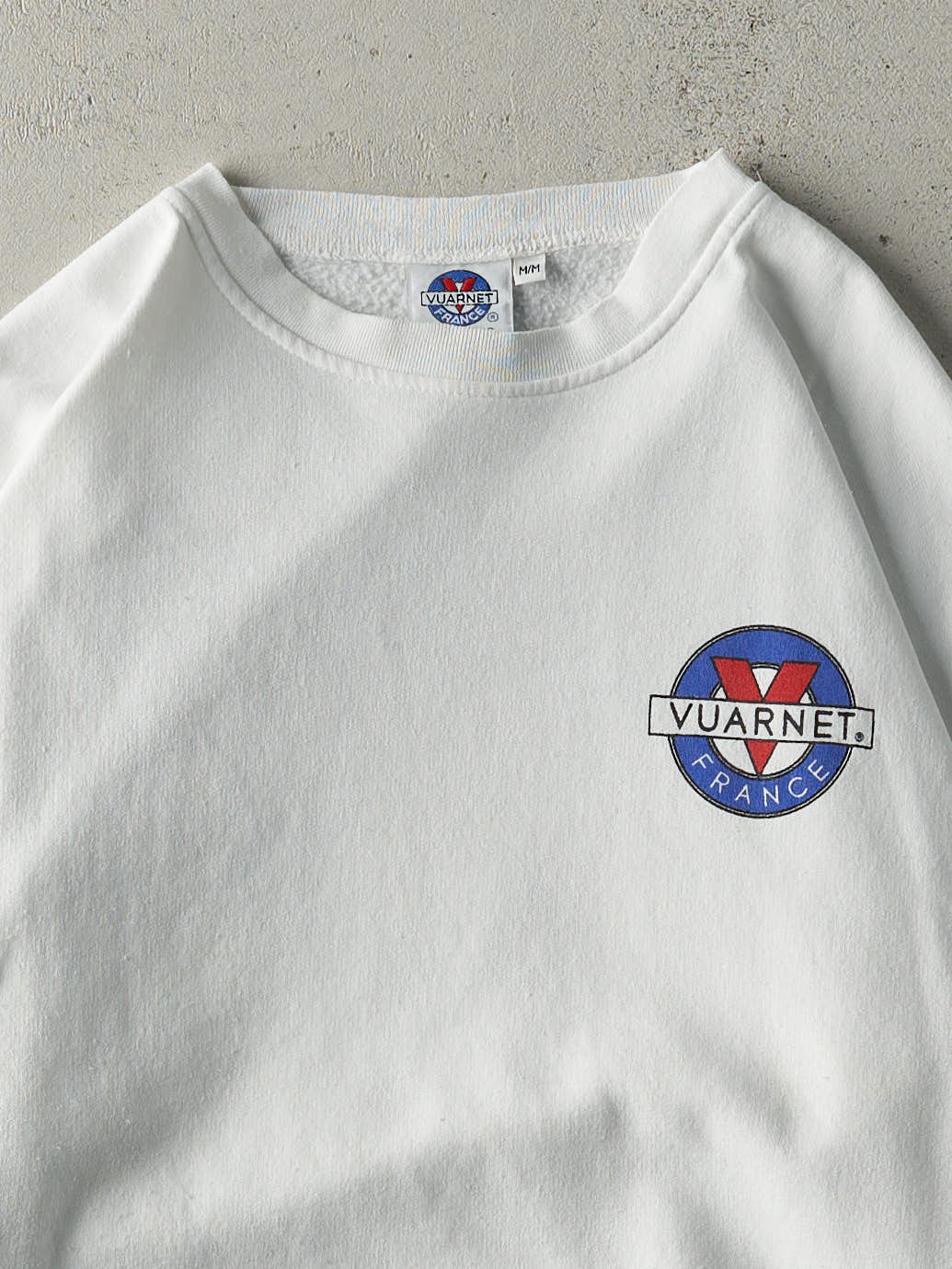 Vintage 90s White Vuarnet Logo Crewneck (M)