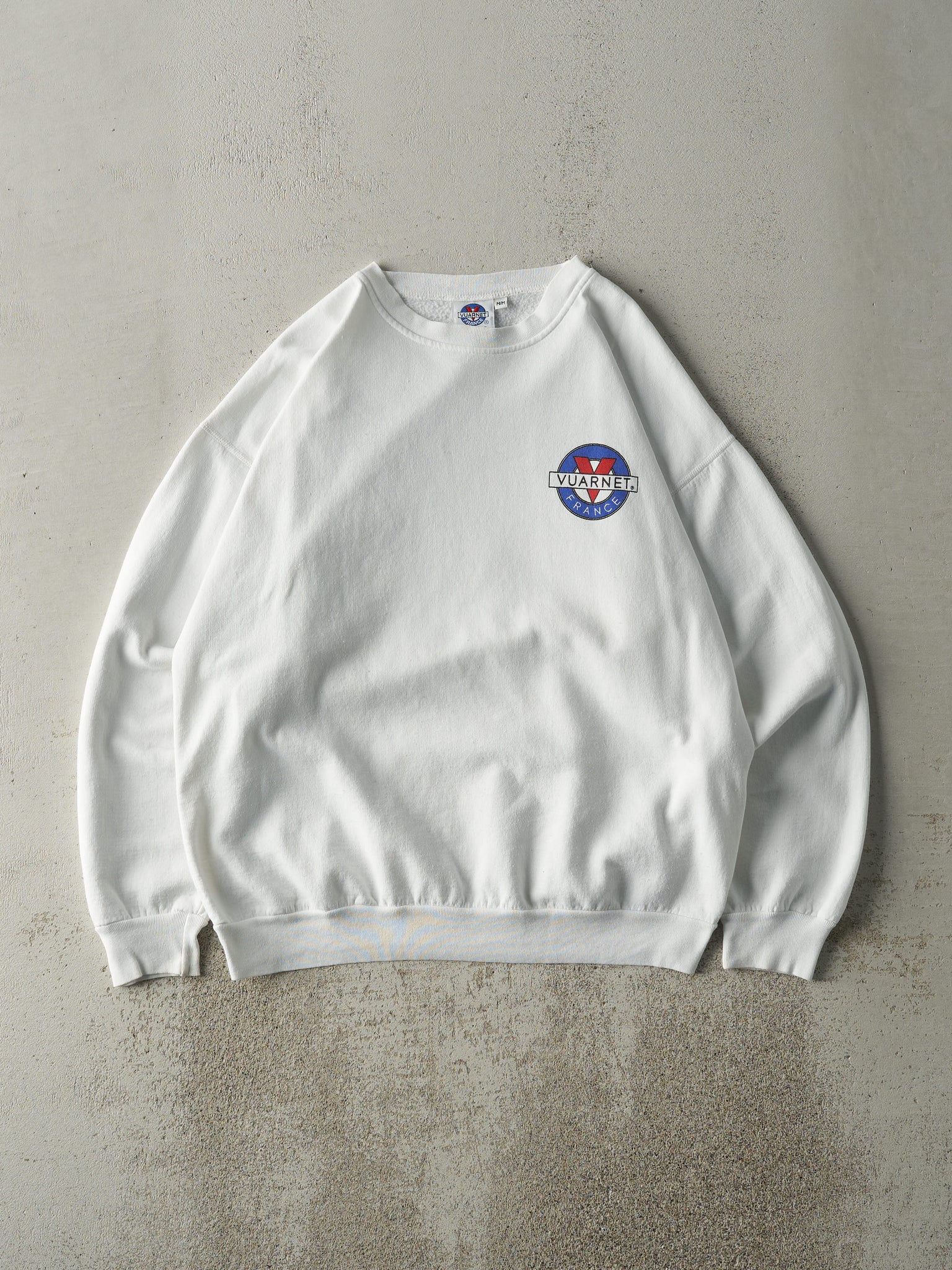 Vintage 90s White Vuarnet Logo Crewneck (M)