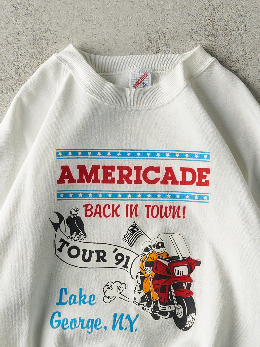 Vintage 91' Lake George Americade Biker Crewneck (S)