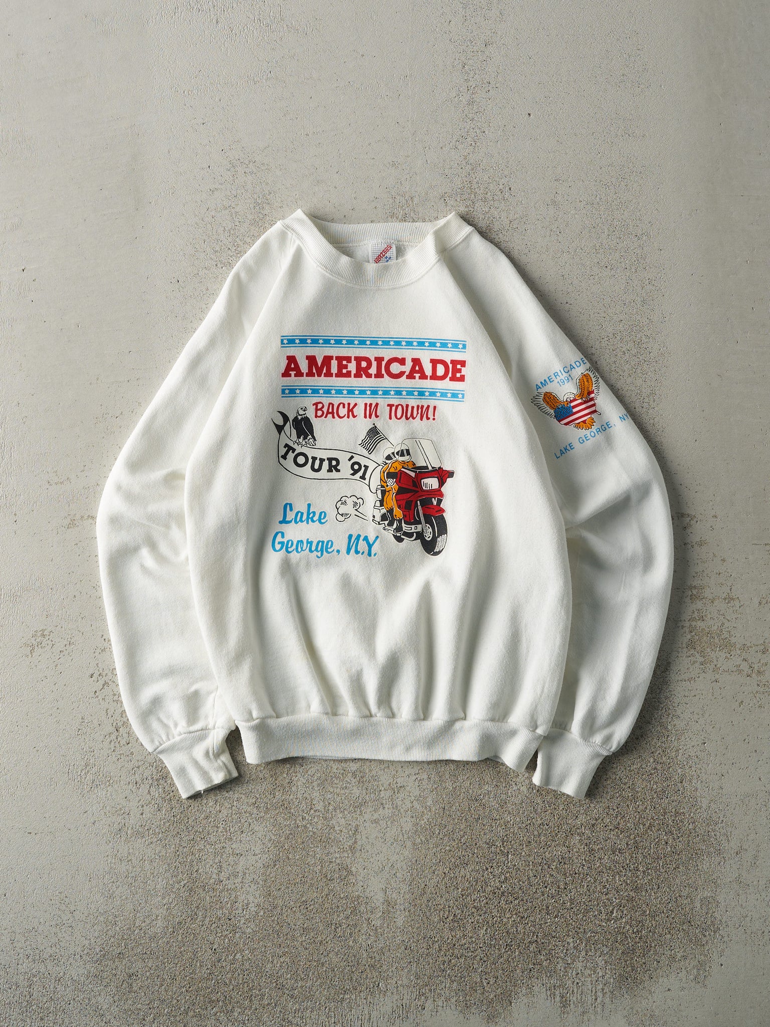 Vintage 91' Lake George Americade Biker Crewneck (S)