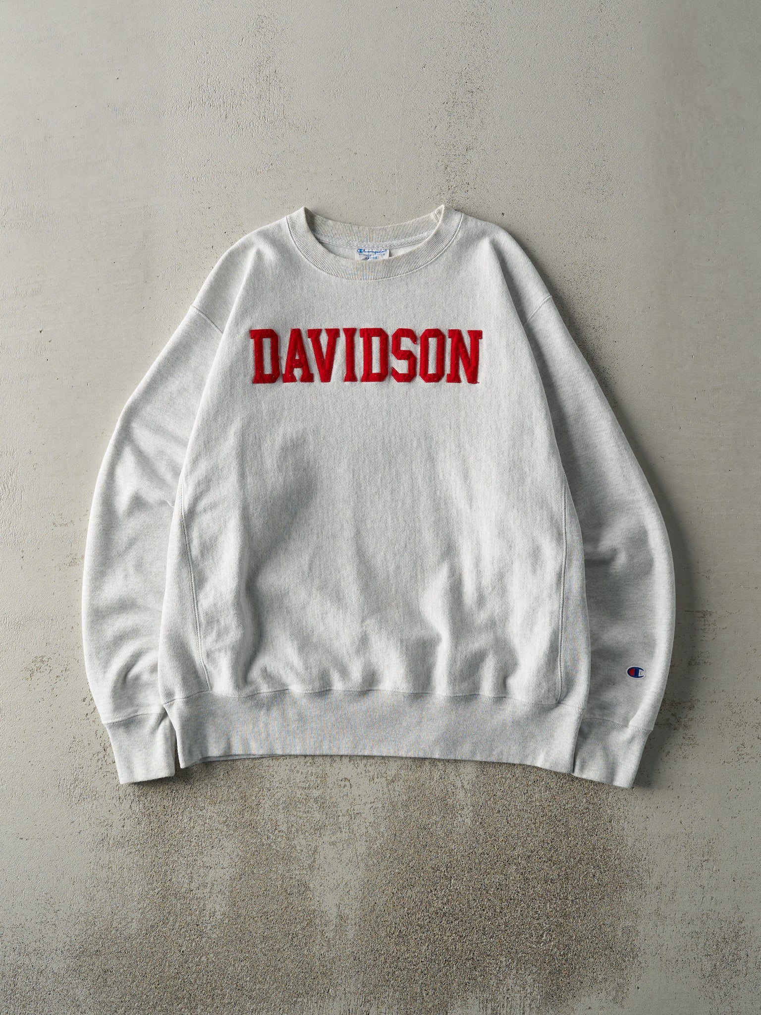 Vintage 90s Heather Grey Davidson Champion Reverse Weave Crewneck (L)