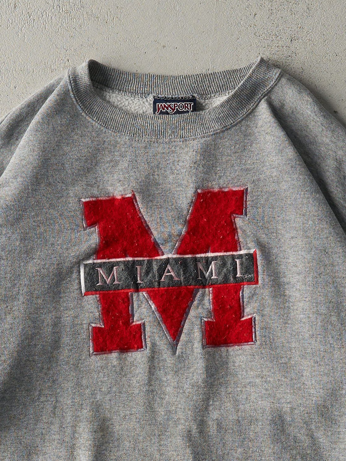 Vintage 90s Grey University of Miami Crewneck (XL)