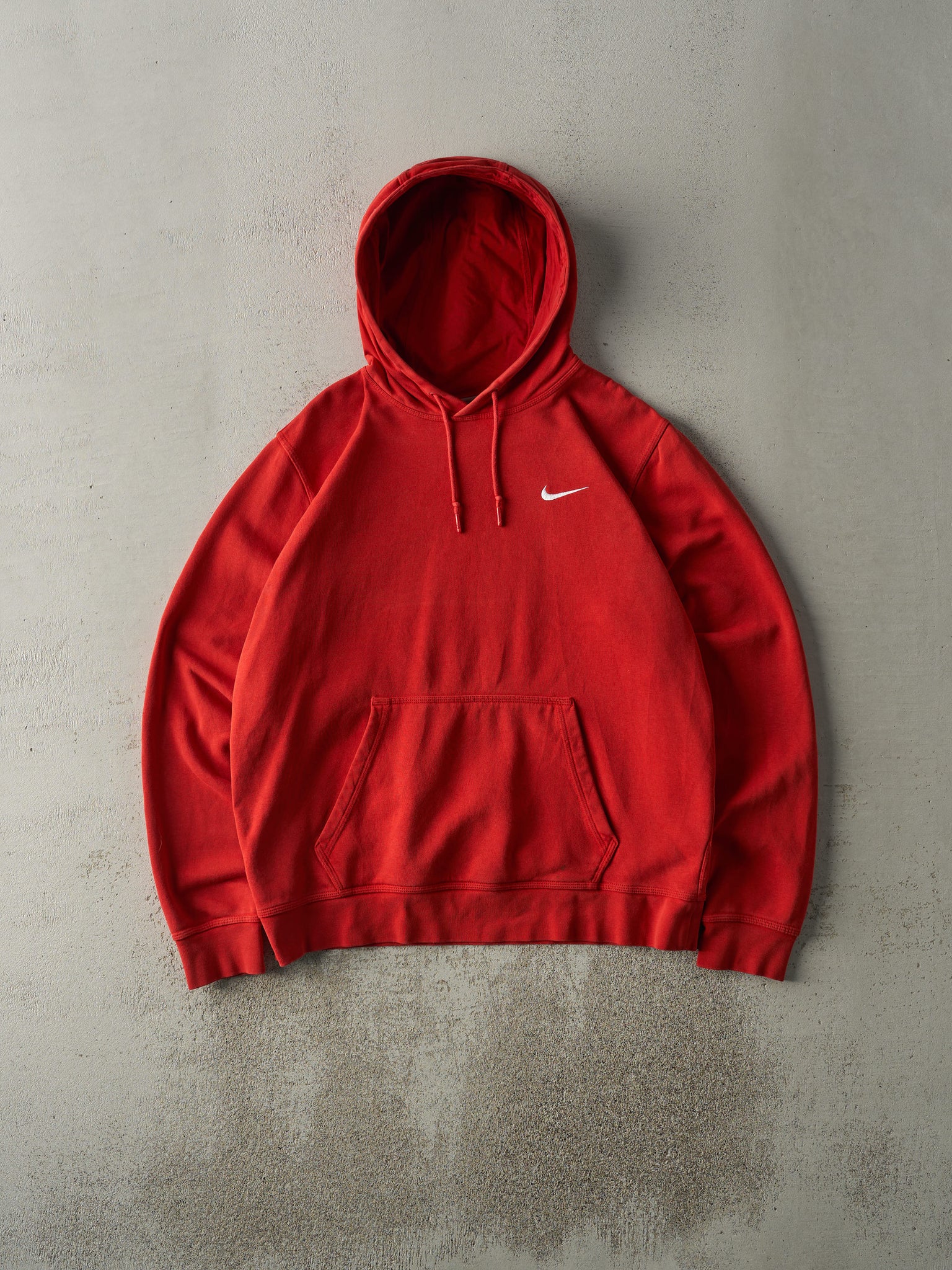 Vintage Y2K Red Embroidered Nike Swoosh Hoodie (L)