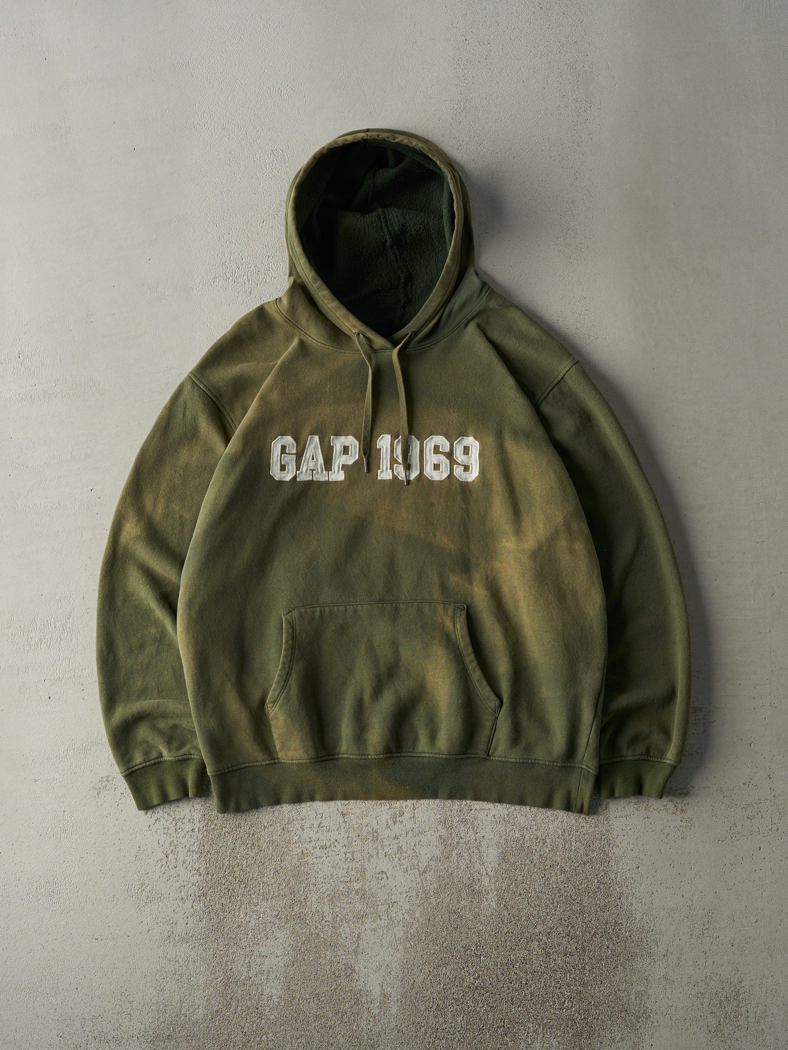 Vintage Y2K Sun Faded Green Gap Hoodie (XXL)