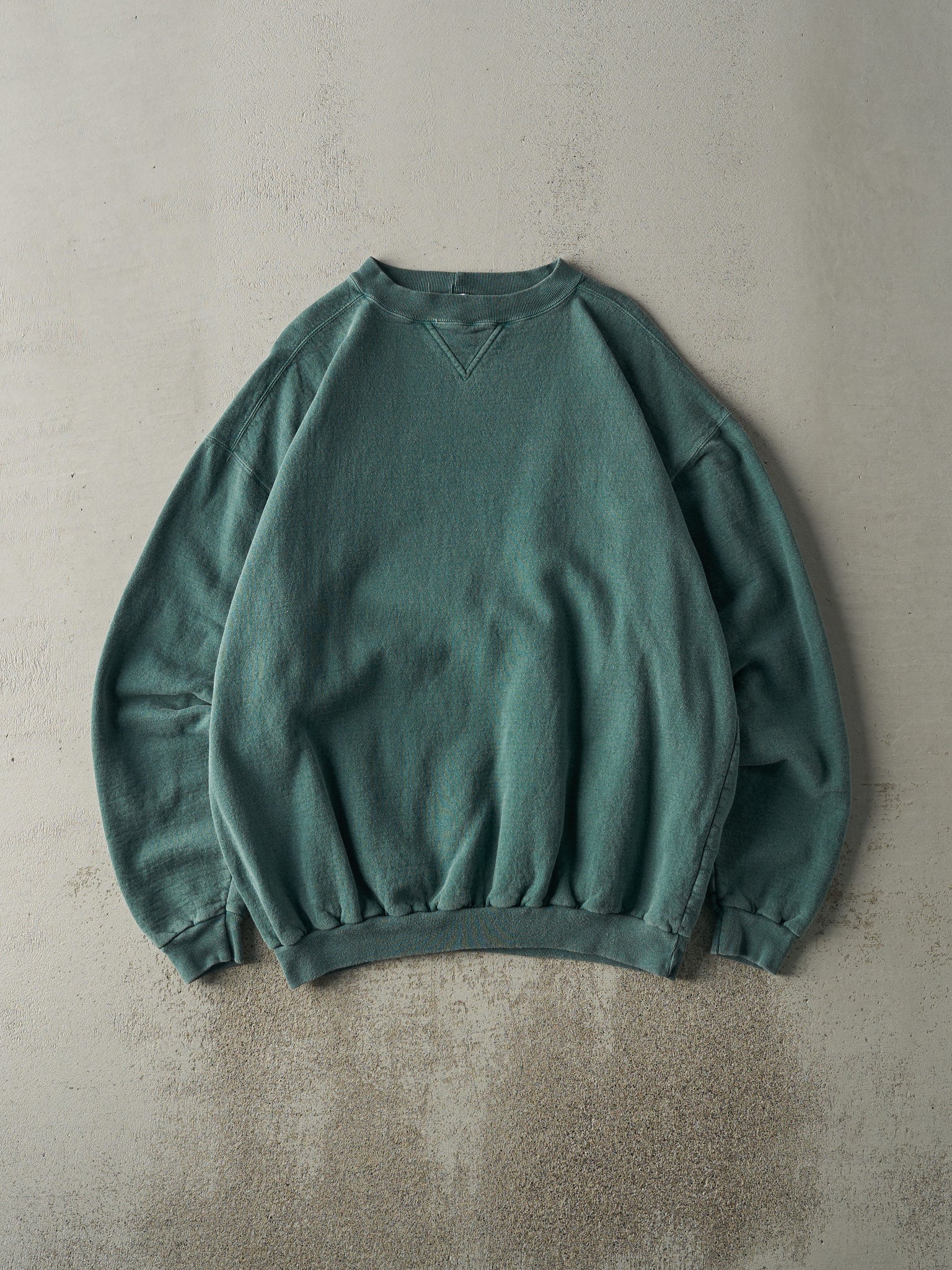 Vintage 90s Washed Green Blank Crewneck (L/XL)