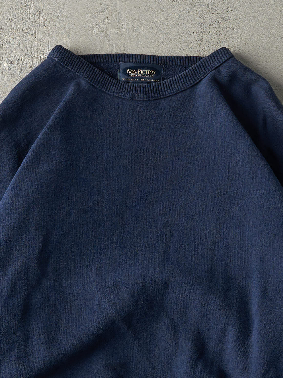 Vintage 90s Navy Blue Non-Fiction Blank Crewneck (XXXL)