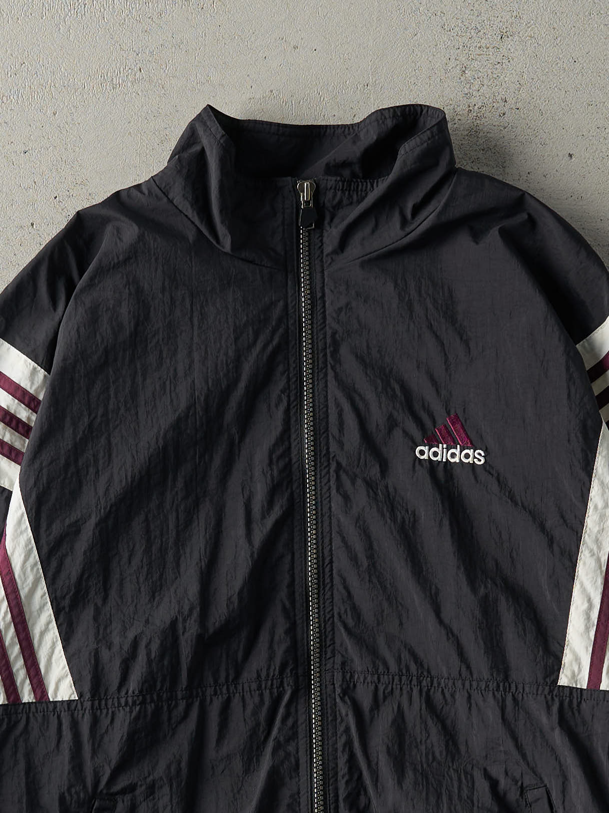 Vintage 90s Black & Purple Adidas Windbreaker Jacket (S/M)