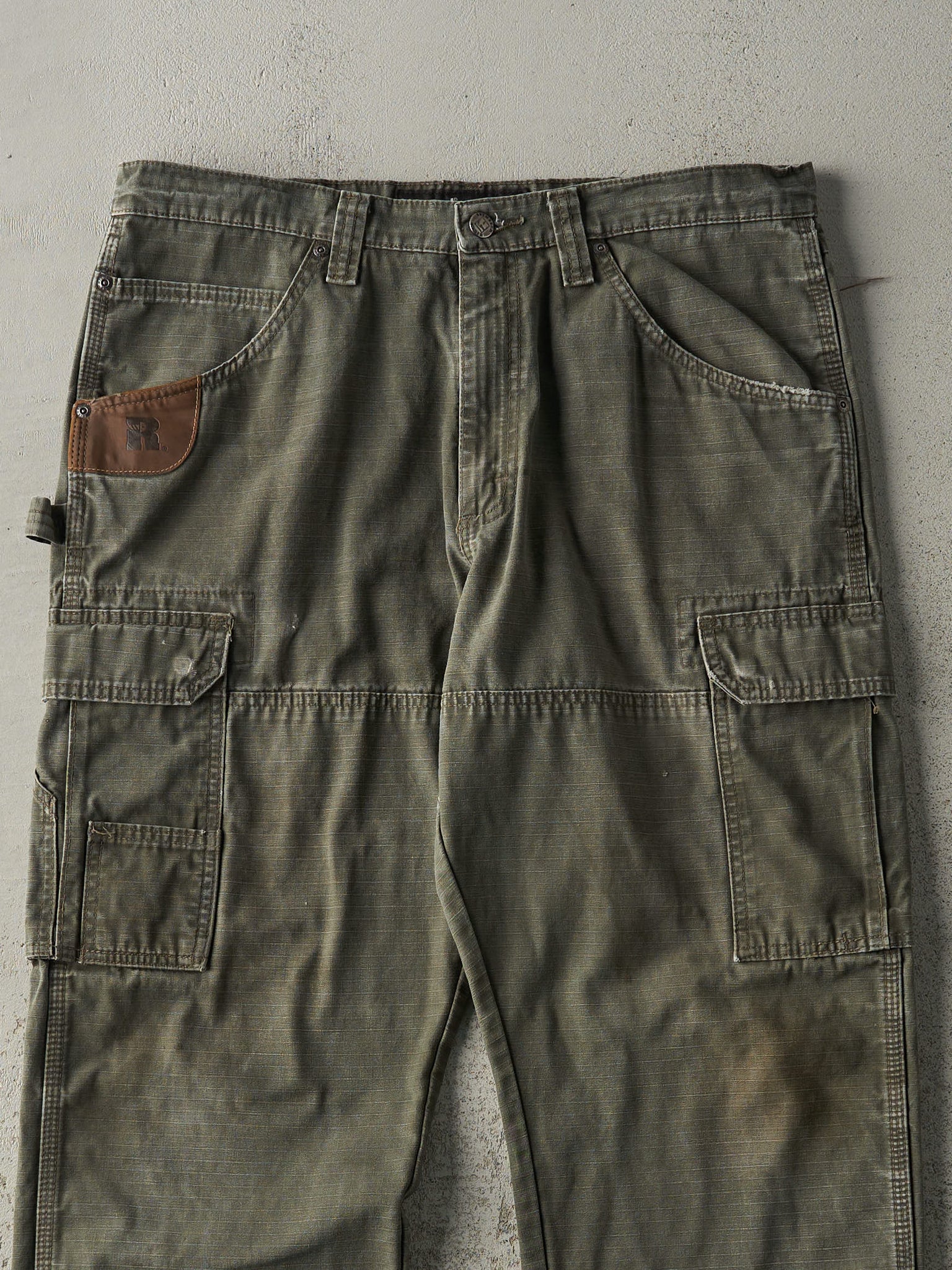 Vintage Y2K Green Wrangler Riggs Cargo Ripstop Carpenter Pants (35.5x29.5)