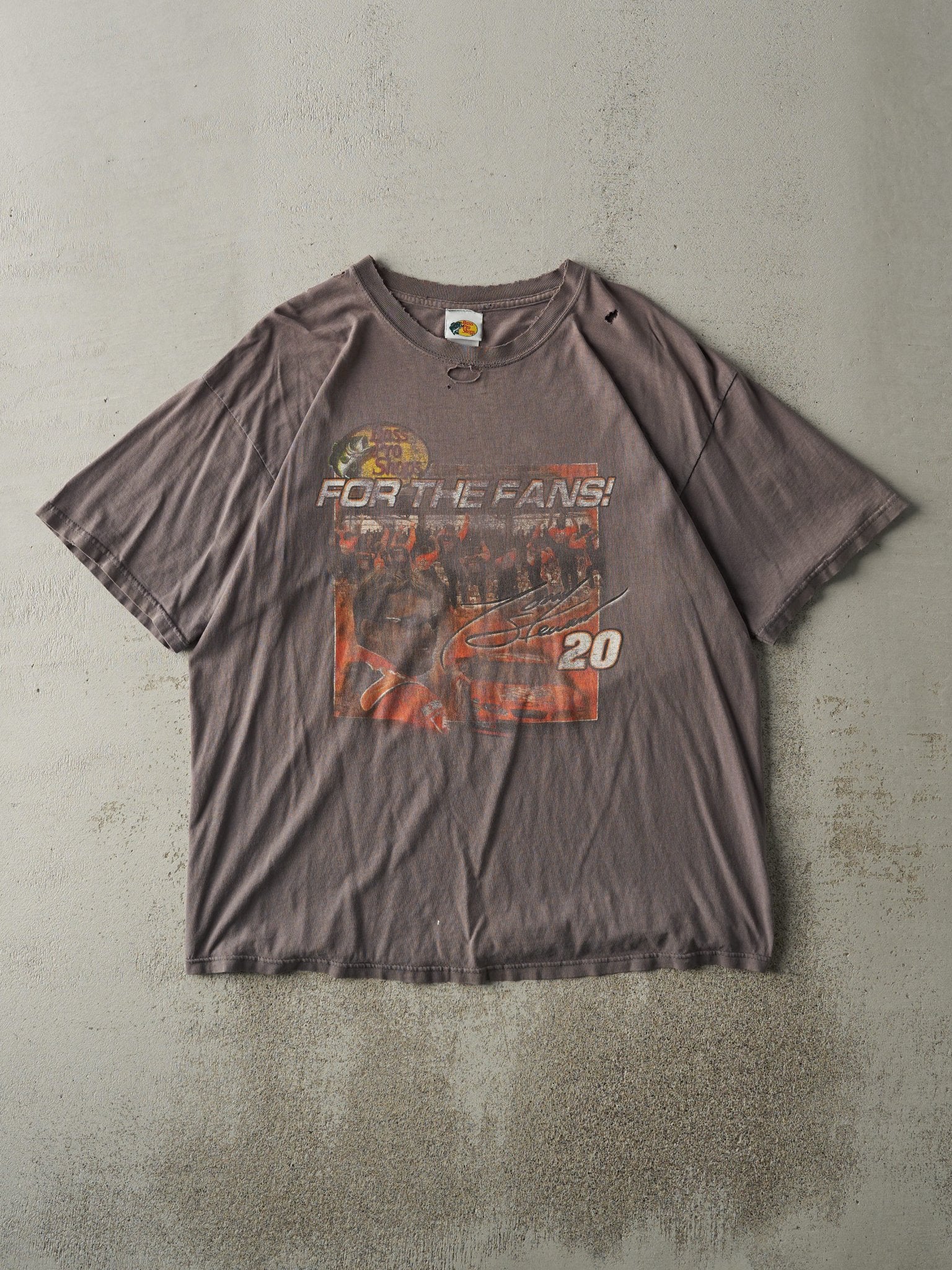 Vintage Y2K Grey Bass Pro Shops Tony Stewart Nascar Racing Tee (XL)