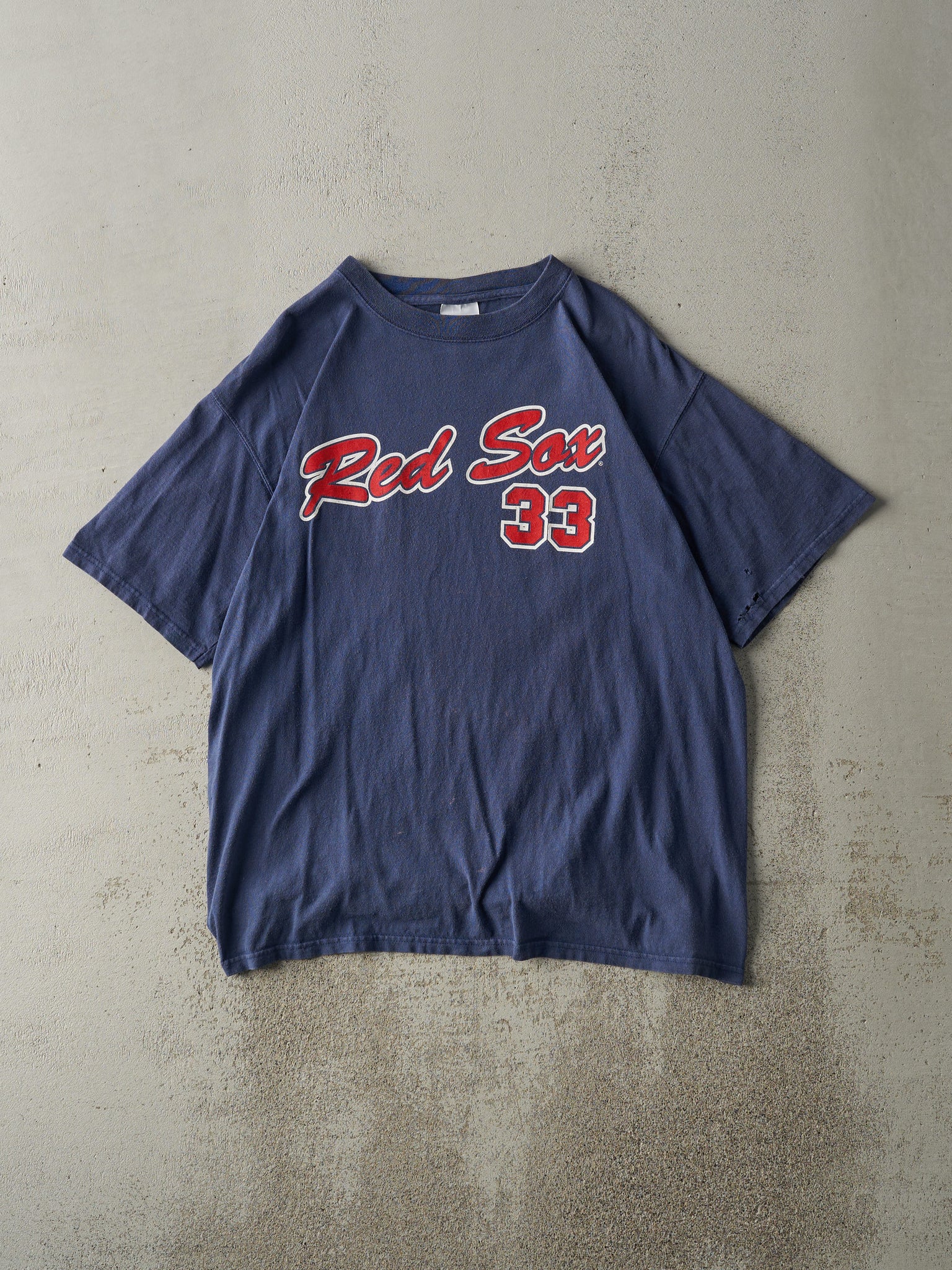 Vintage 05' Blue Boston Red Sox #33 Jason Varitek Tee (M)