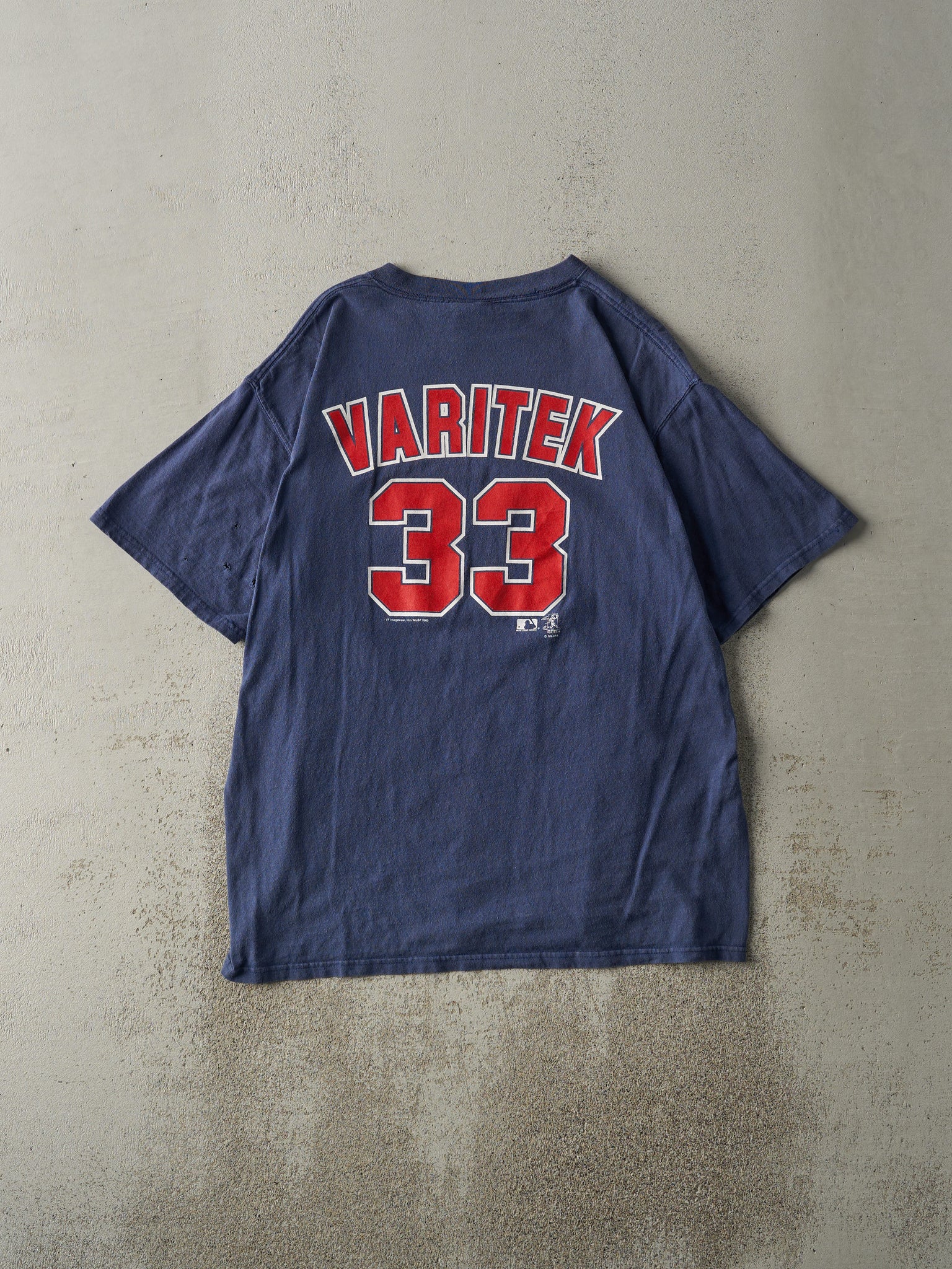 Vintage 05' Blue Boston Red Sox #33 Jason Varitek Tee (M)