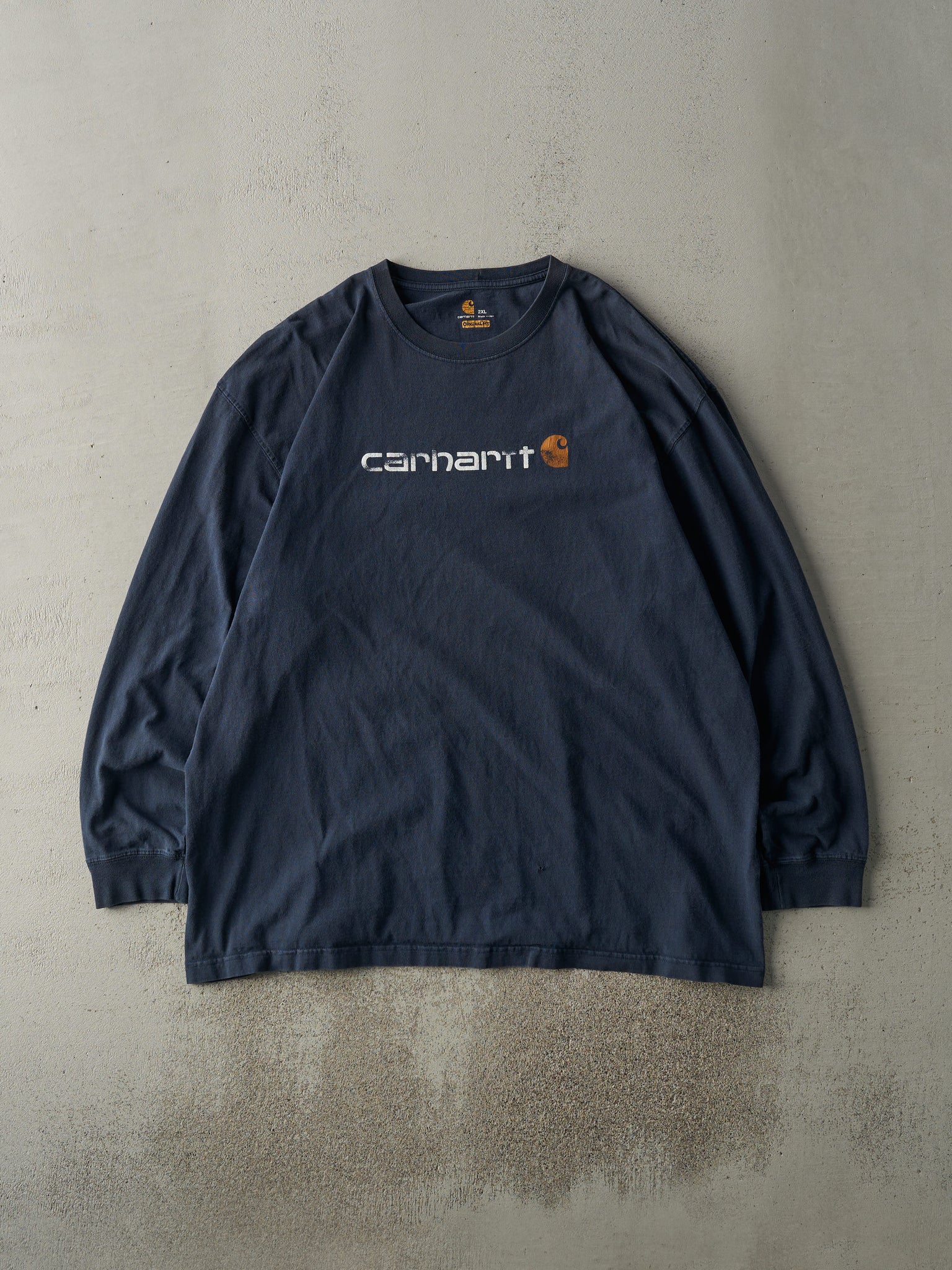 Vintage Y2K Navy Blue Carhartt Long Sleeve (XXL/XXXL)