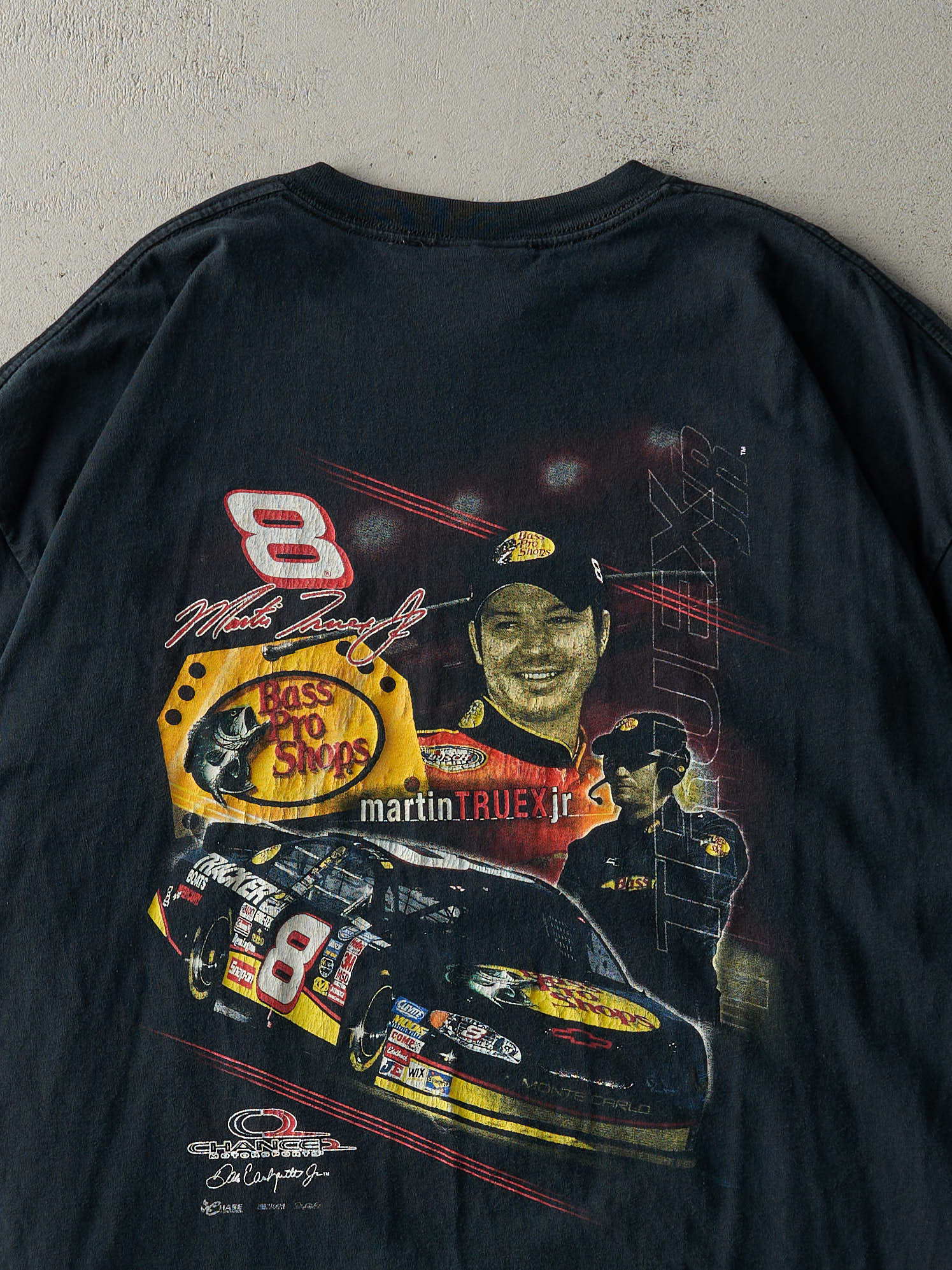 Vintage Y2K Black Bass Pro Shops Martin Truex Jr Nascar Racing Tee (XXL)