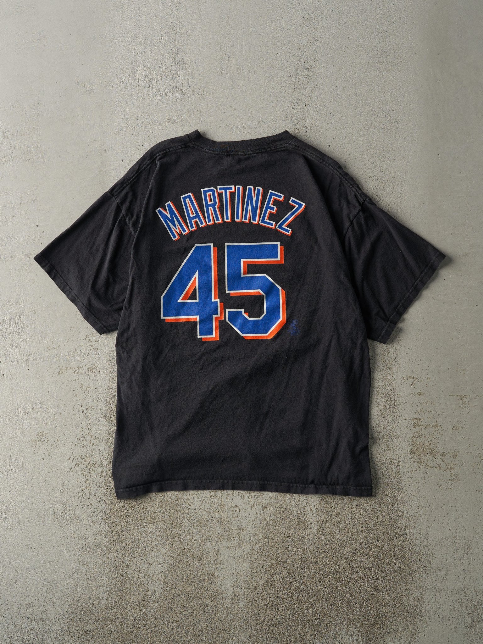 Vintage Y2K Black New York Mets #45 Pedro Martinez Tee (L)
