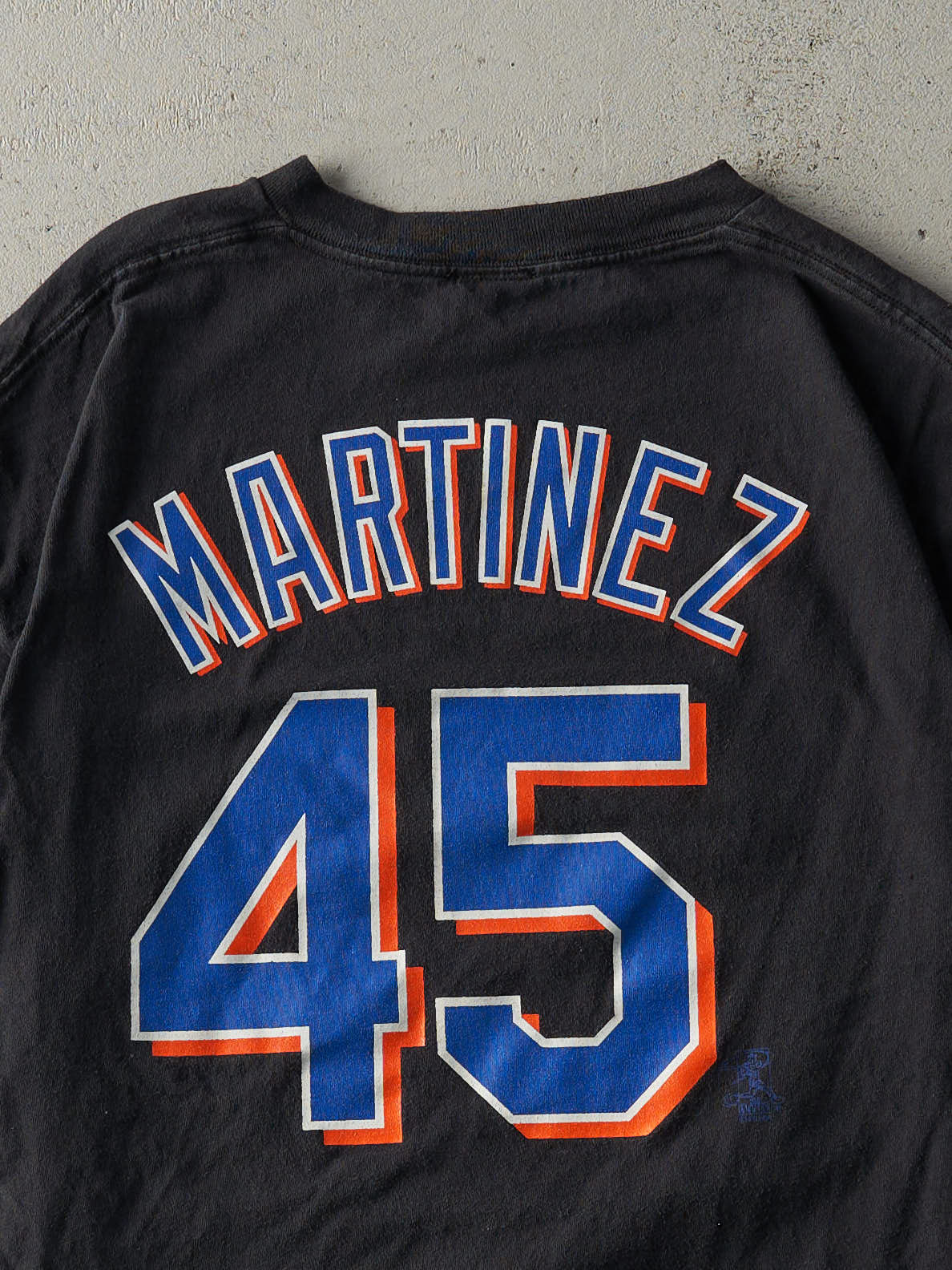 Vintage Y2K Black New York Mets #45 Pedro Martinez Tee (L)