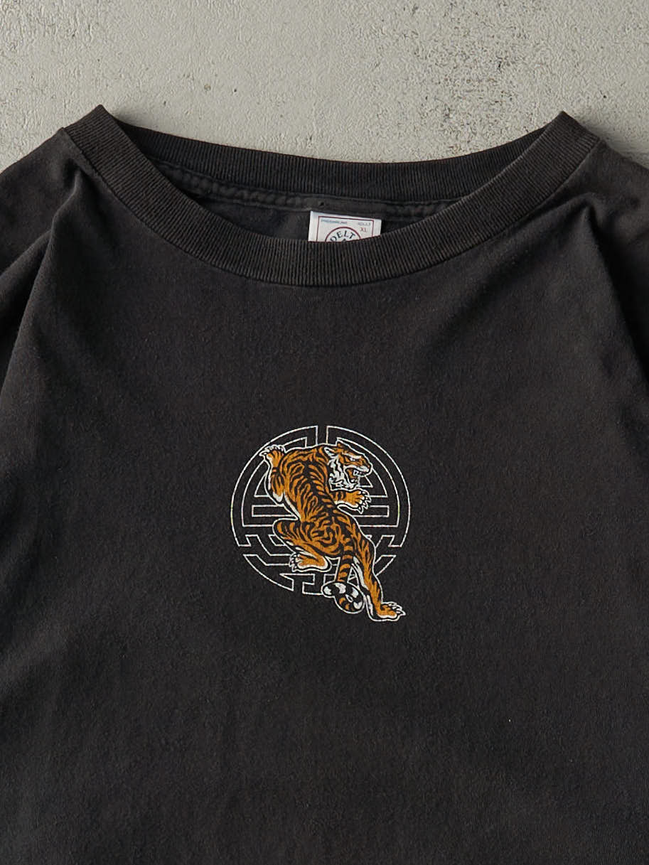 Vintage 90s Black Tiger Religious Bible Verse Long Sleeve (L)