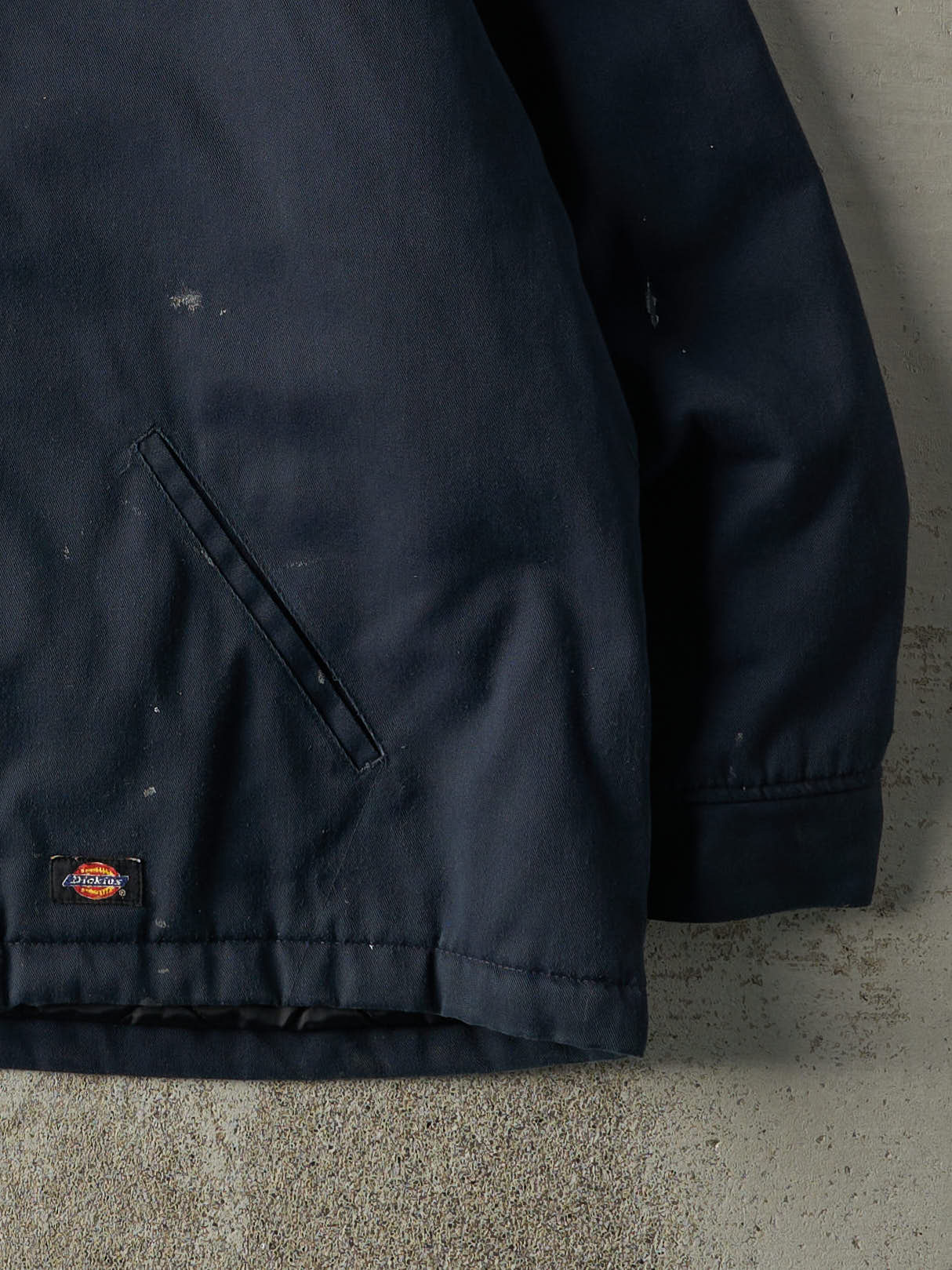 Vintage 90s Navy Blue Dickies Quilt Lined Workwear Jacket (XL)