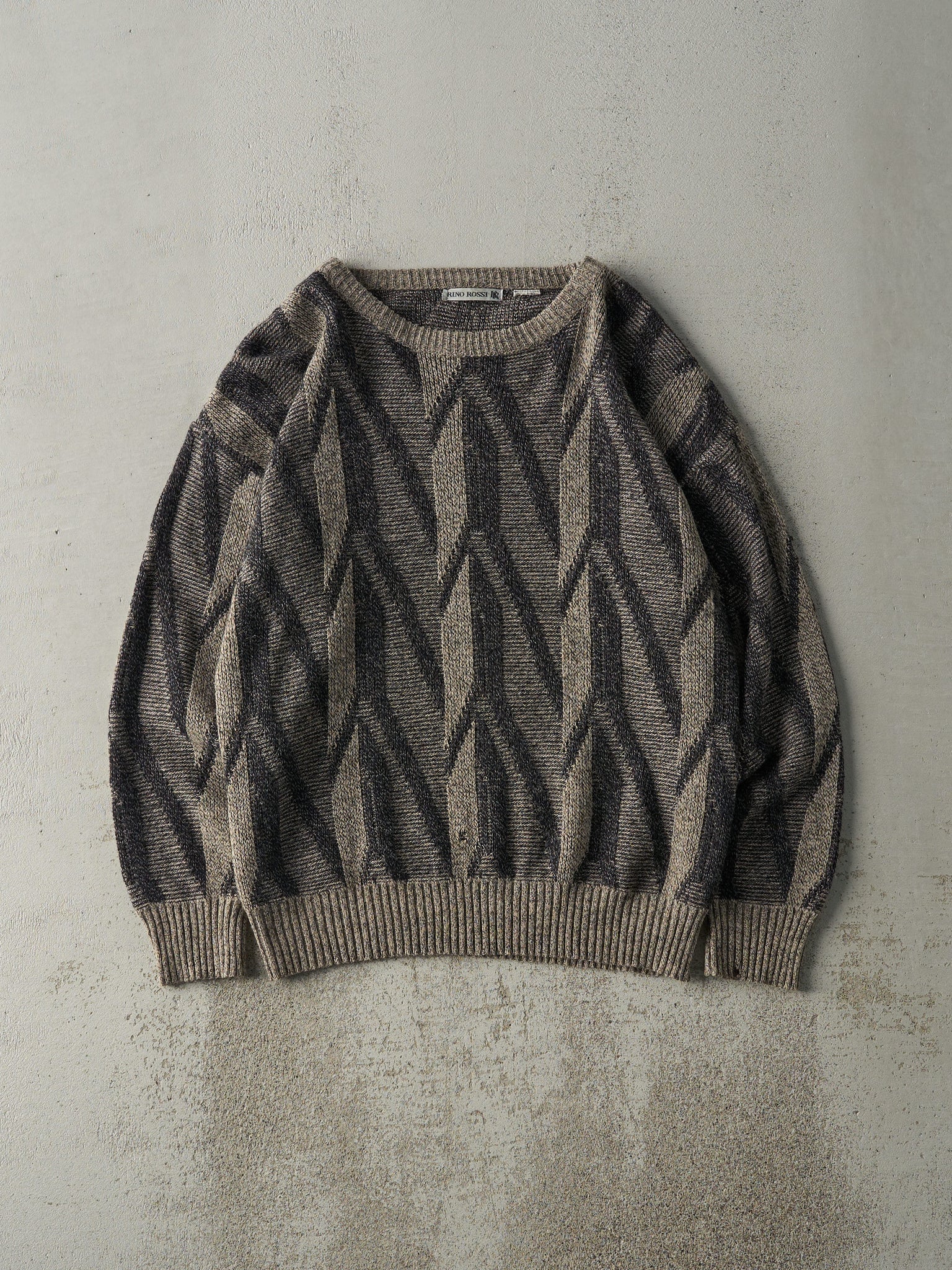 Vintage 90s Beige & Black Patterned Knit (M)