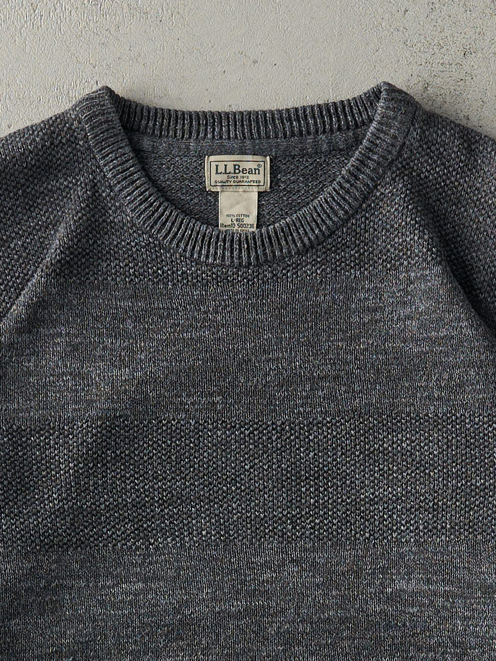 Vintage 90s Charcoal Grey LL Bean Patterned Knit (M)