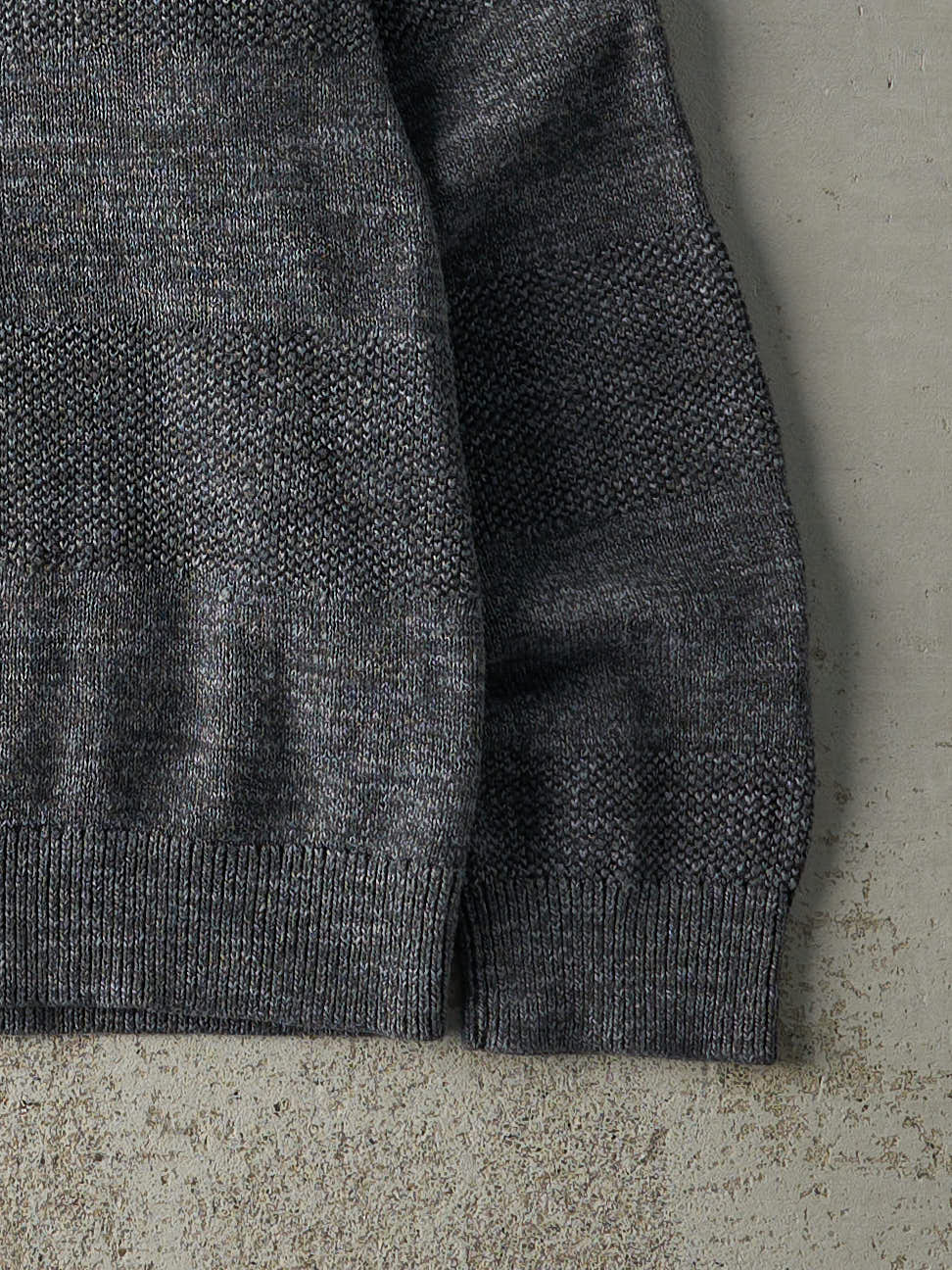 Vintage 90s Charcoal Grey LL Bean Patterned Knit (M)