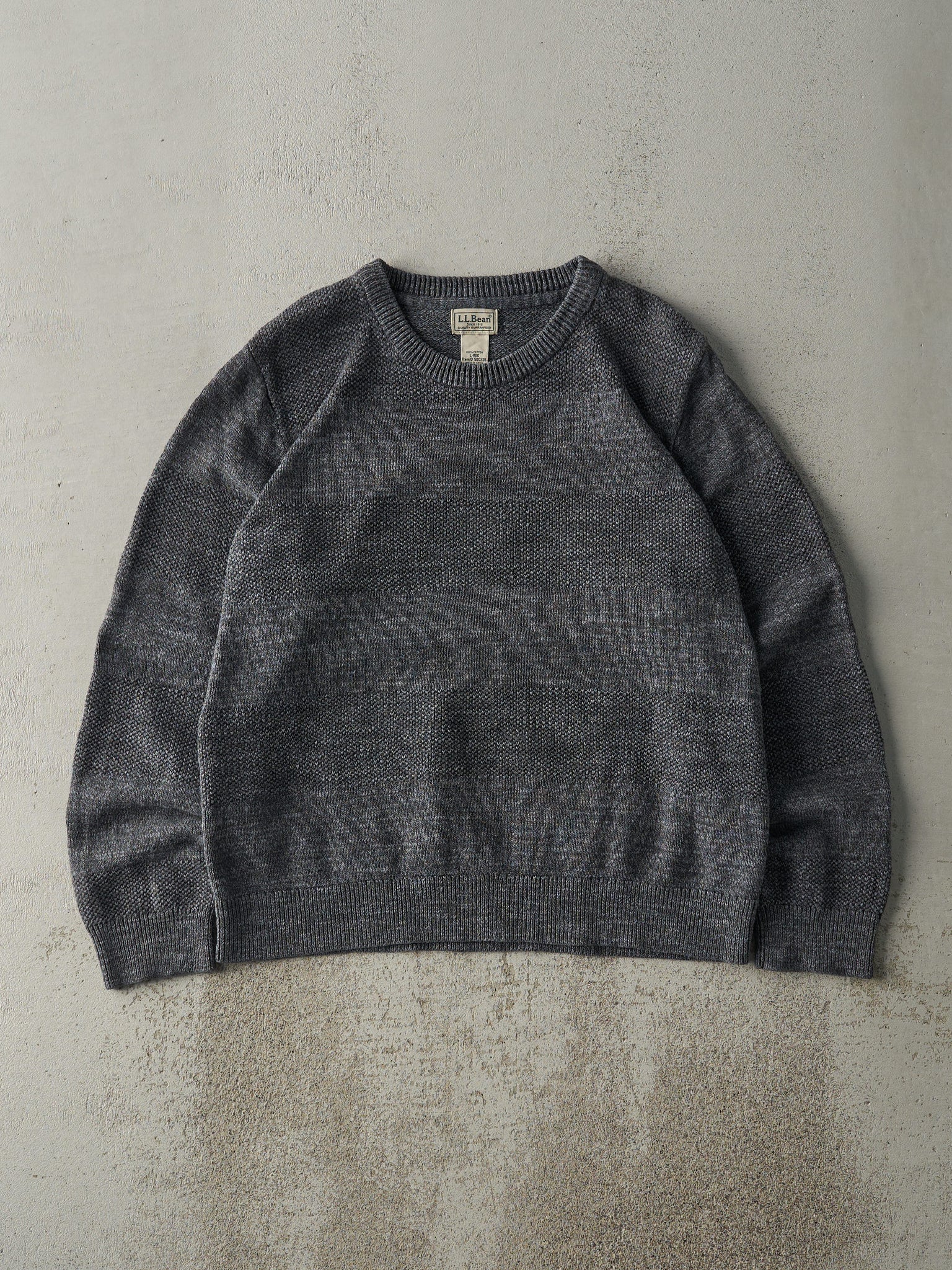 Vintage 90s Charcoal Grey LL Bean Patterned Knit (M)