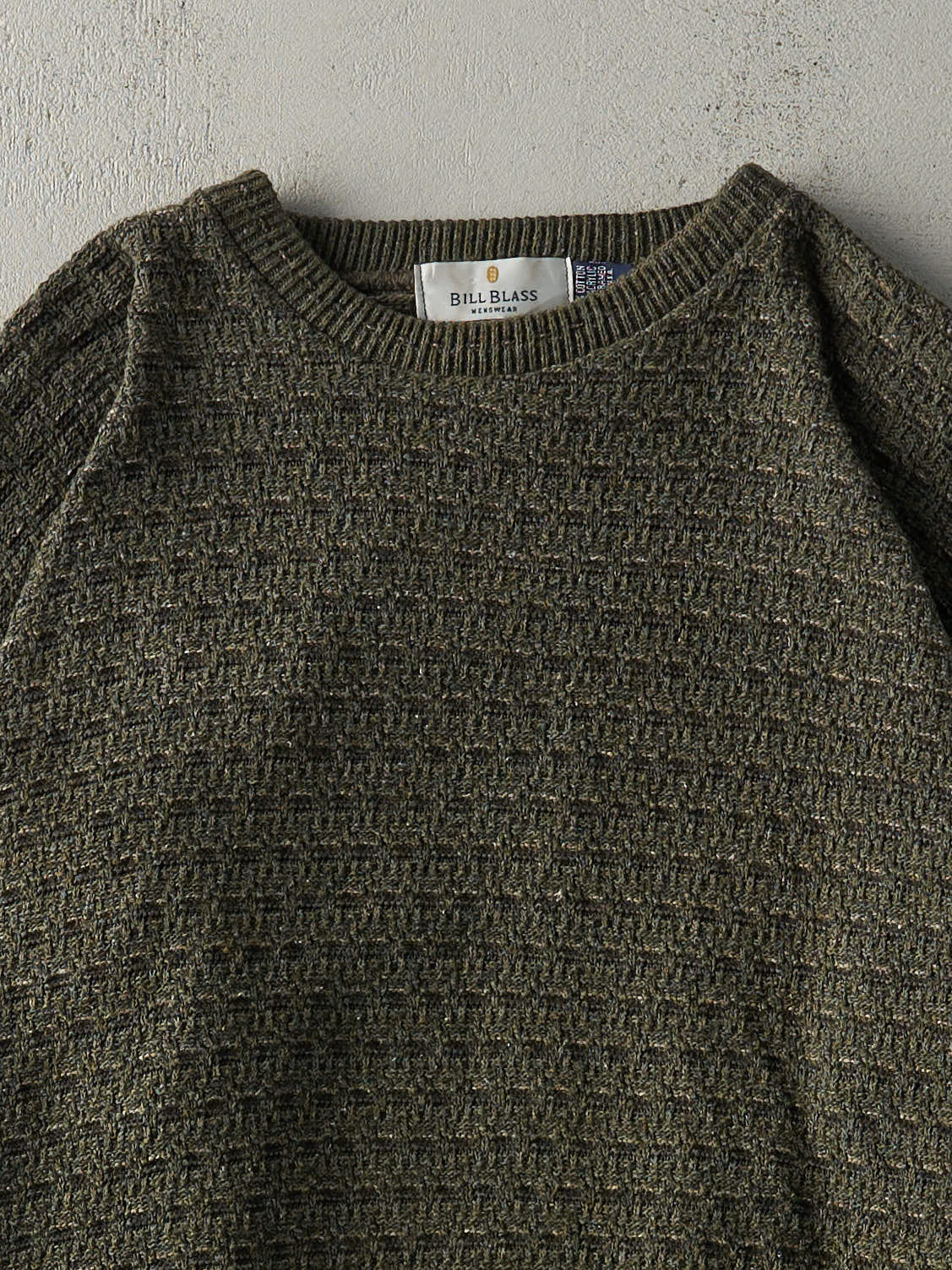 Vintage 90s Dark Green Textured Knit (L)