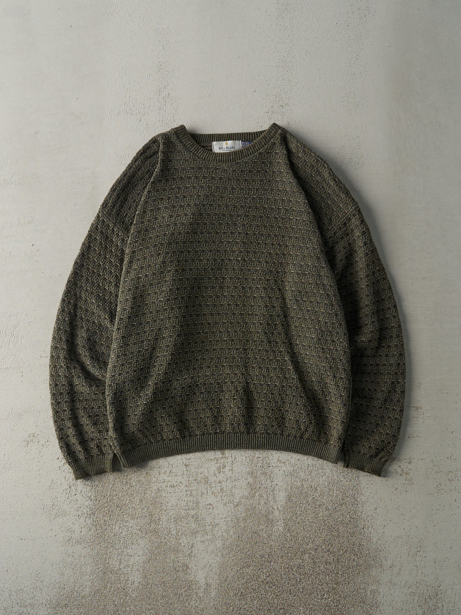 Vintage 90s Dark Green Textured Knit (L)