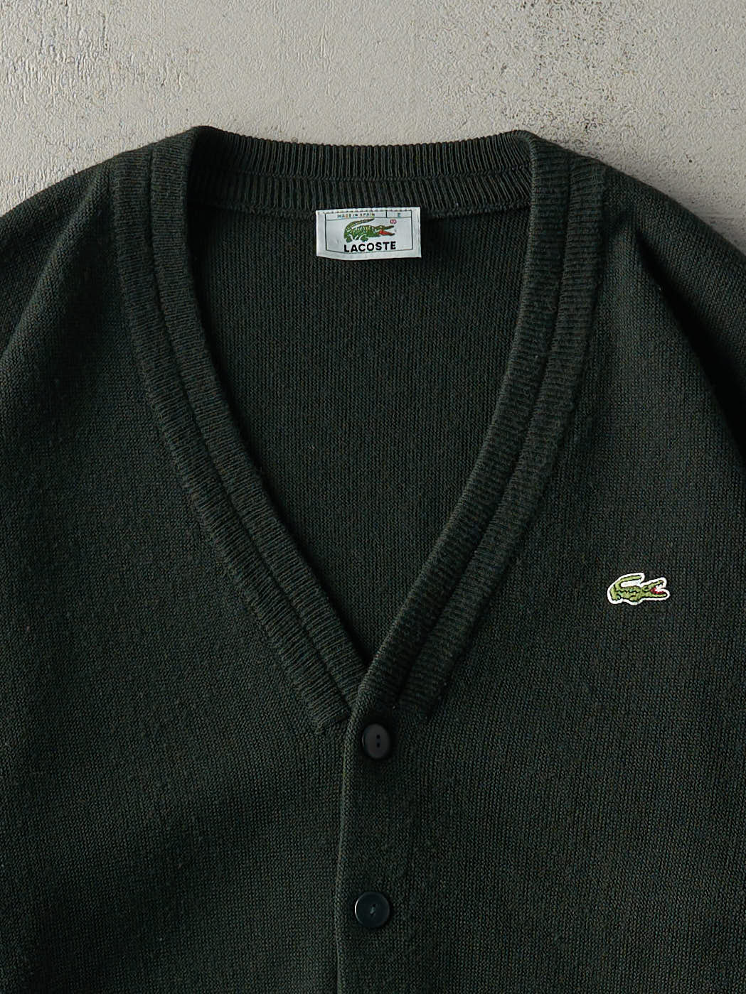 60s 70s LACOSTE ガーディガン　ダークグレー ラコステ☆ジップカーディガン☆ダークグレー - メルカリ
