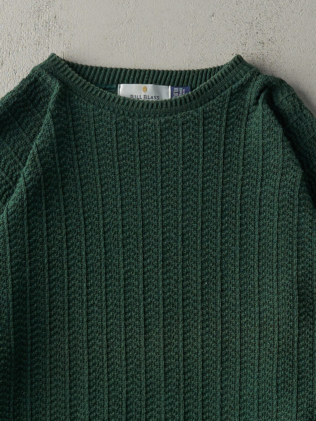 Vintage 90s Green Patterned Knit Pullover (L)