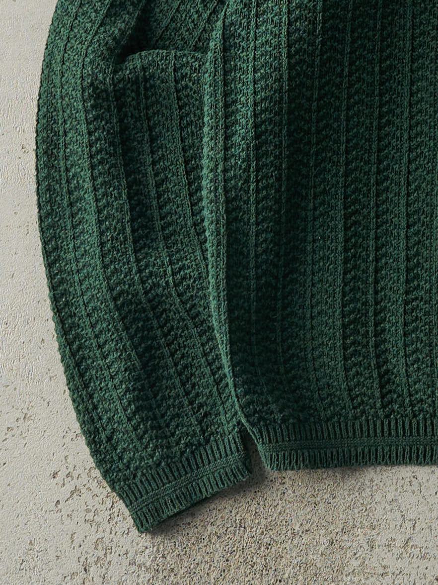 Vintage 90s Green Patterned Knit Pullover (L)