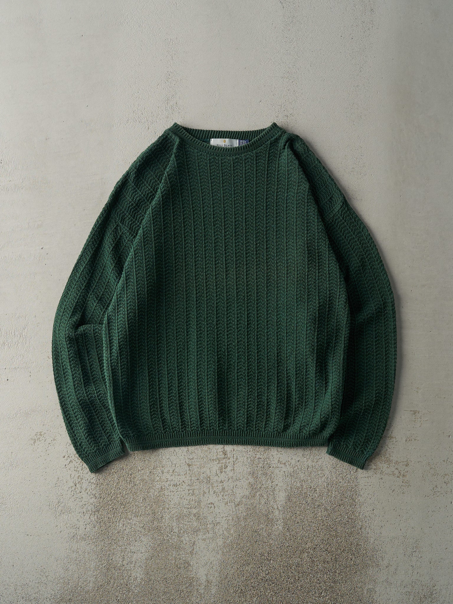 Vintage 90s Green Patterned Knit Pullover (L)