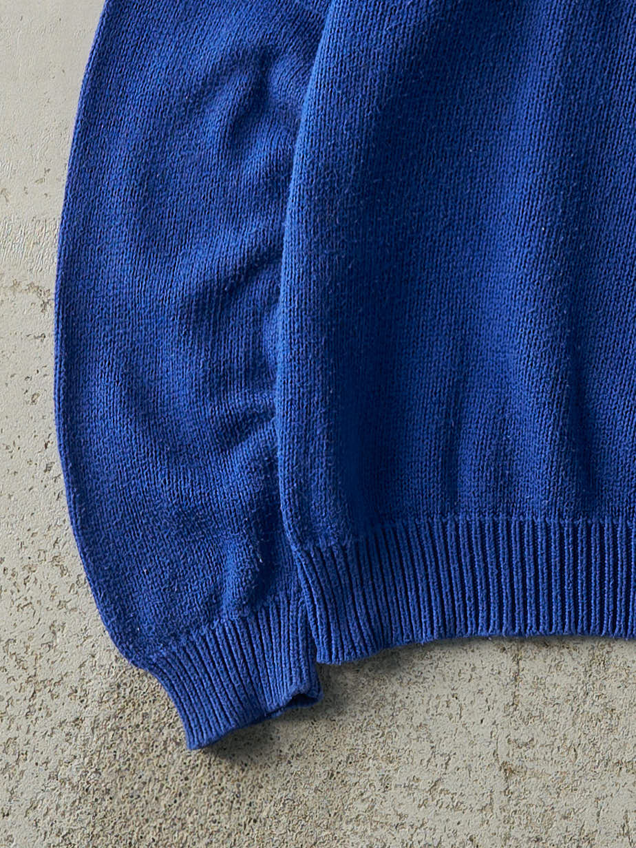 Vintage 90s Blue Polo Ralph Lauren Knit Quarter Zip (L)