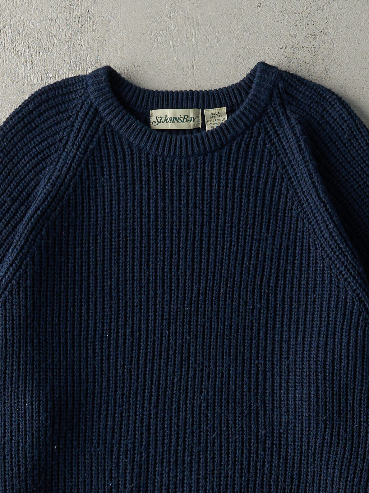 Vintage 90s Navy Blue Fishermans Knit Pullover (M)