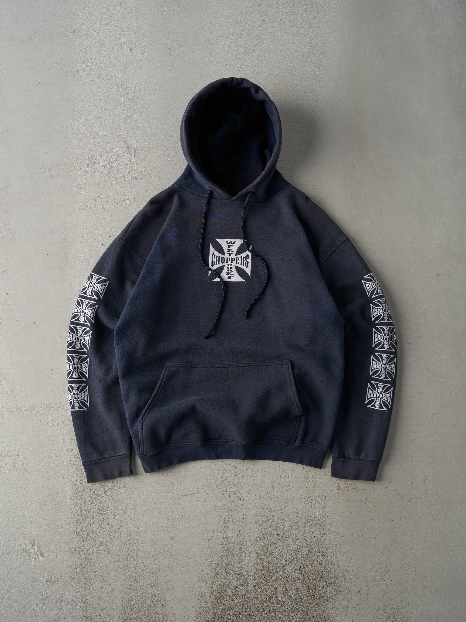 Vintage 90s Navy West Coast Choppers Hoodie (M)