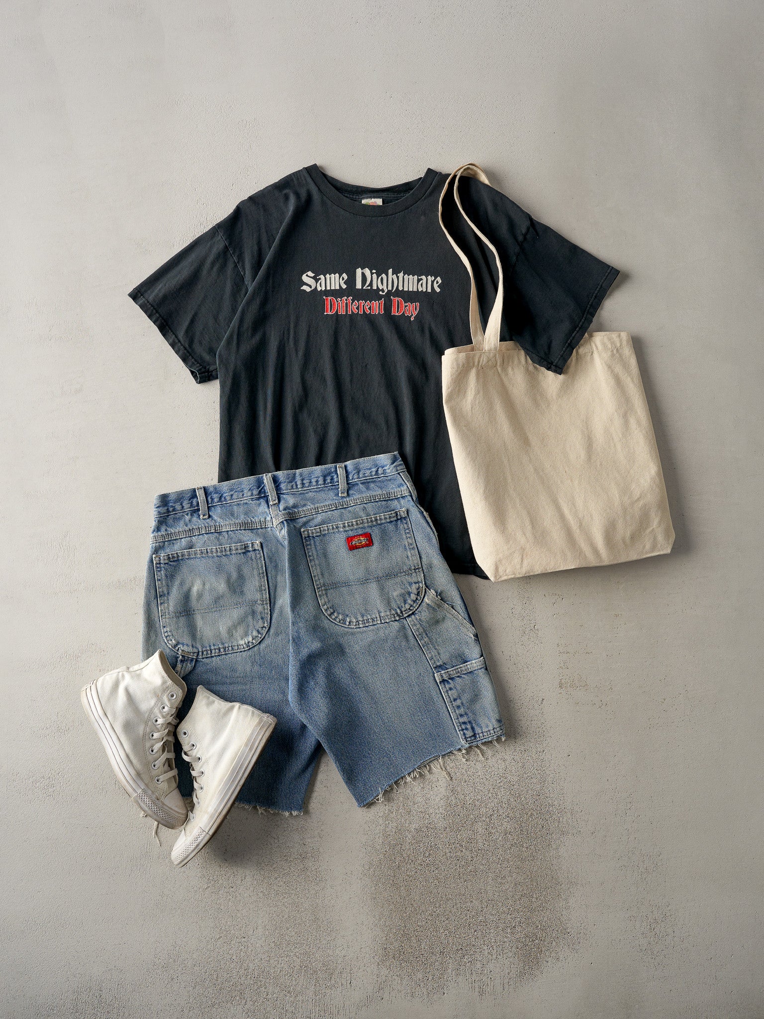 Vintage 90s Light Wash Dickies Carpenter Cut Off Shorts (32x10)