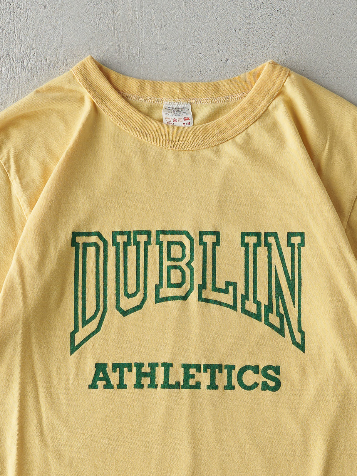 Vintage 80s Yellow Dublin Athletics Tee (S)