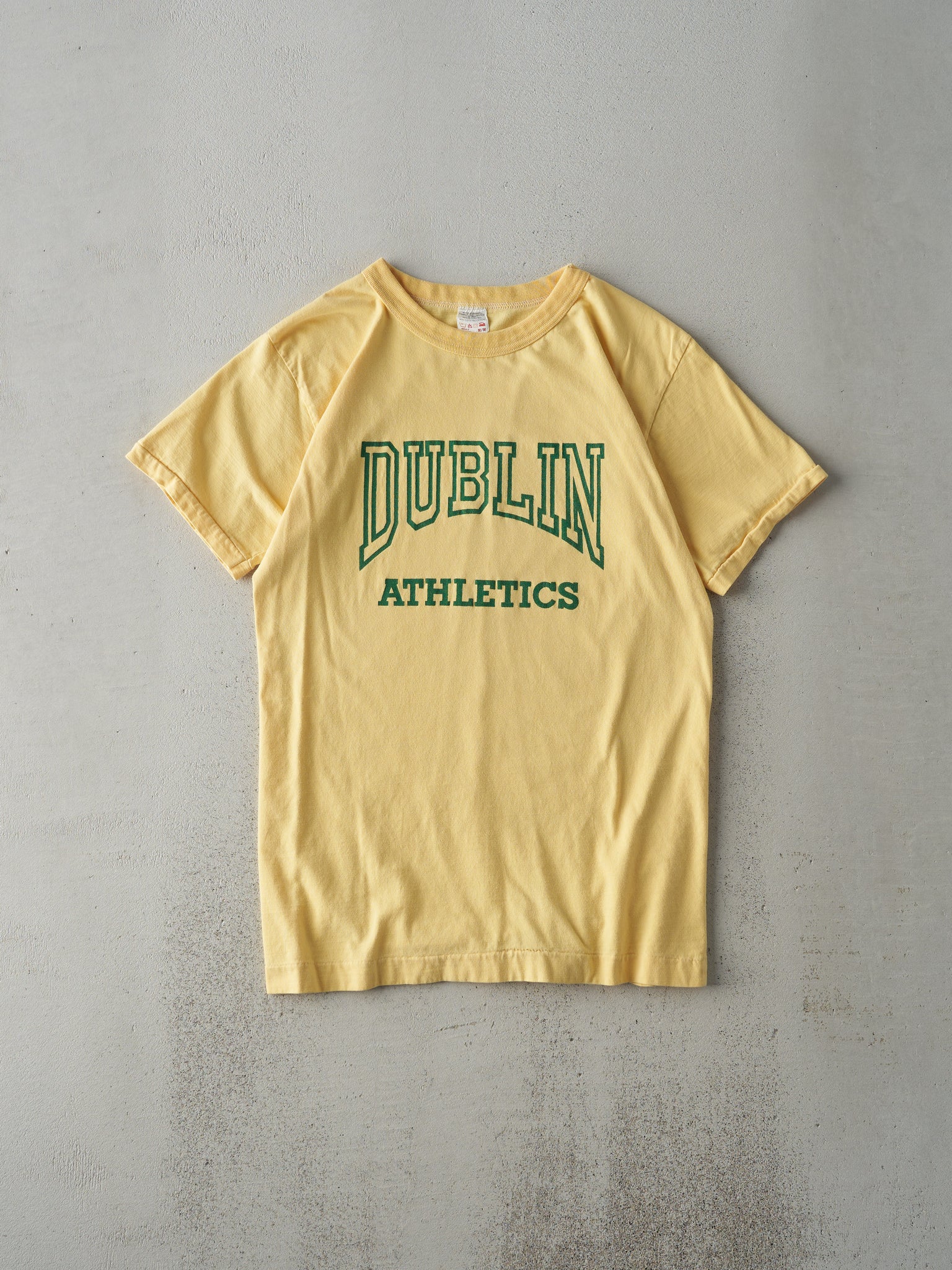 Vintage 80s Yellow Dublin Athletics Tee (S)