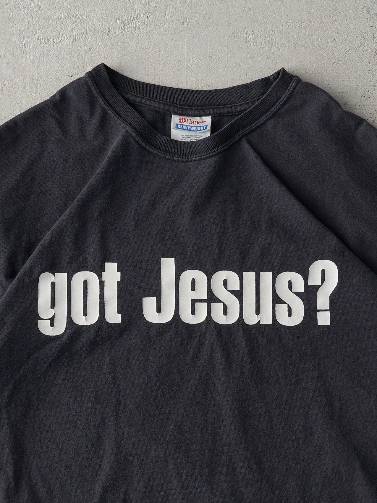 Vintage Y2K Black "Got Jesus?" Tee (M)