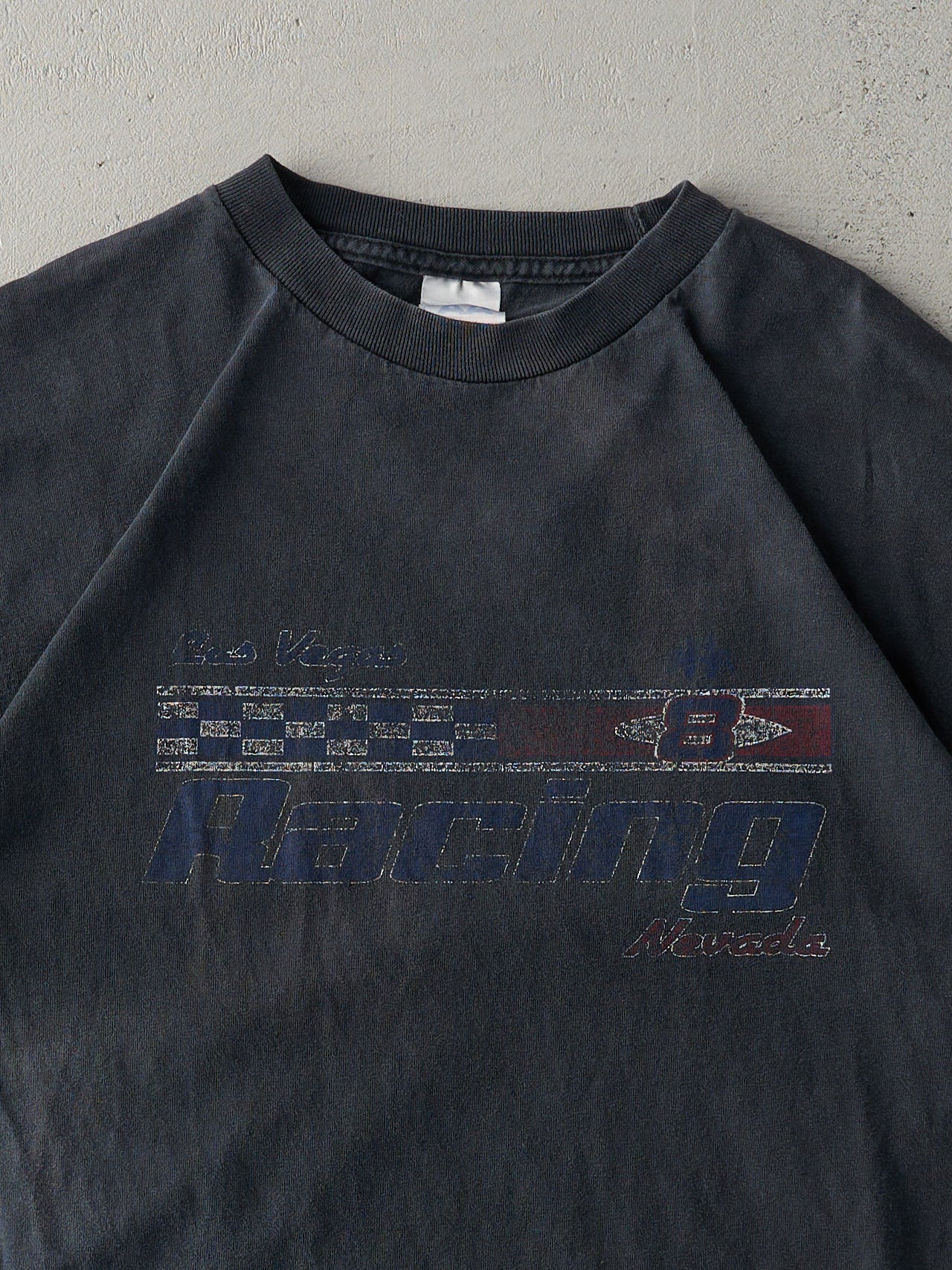 Vintage 90s Black Faded  Las Vegas Racing Tee (M)