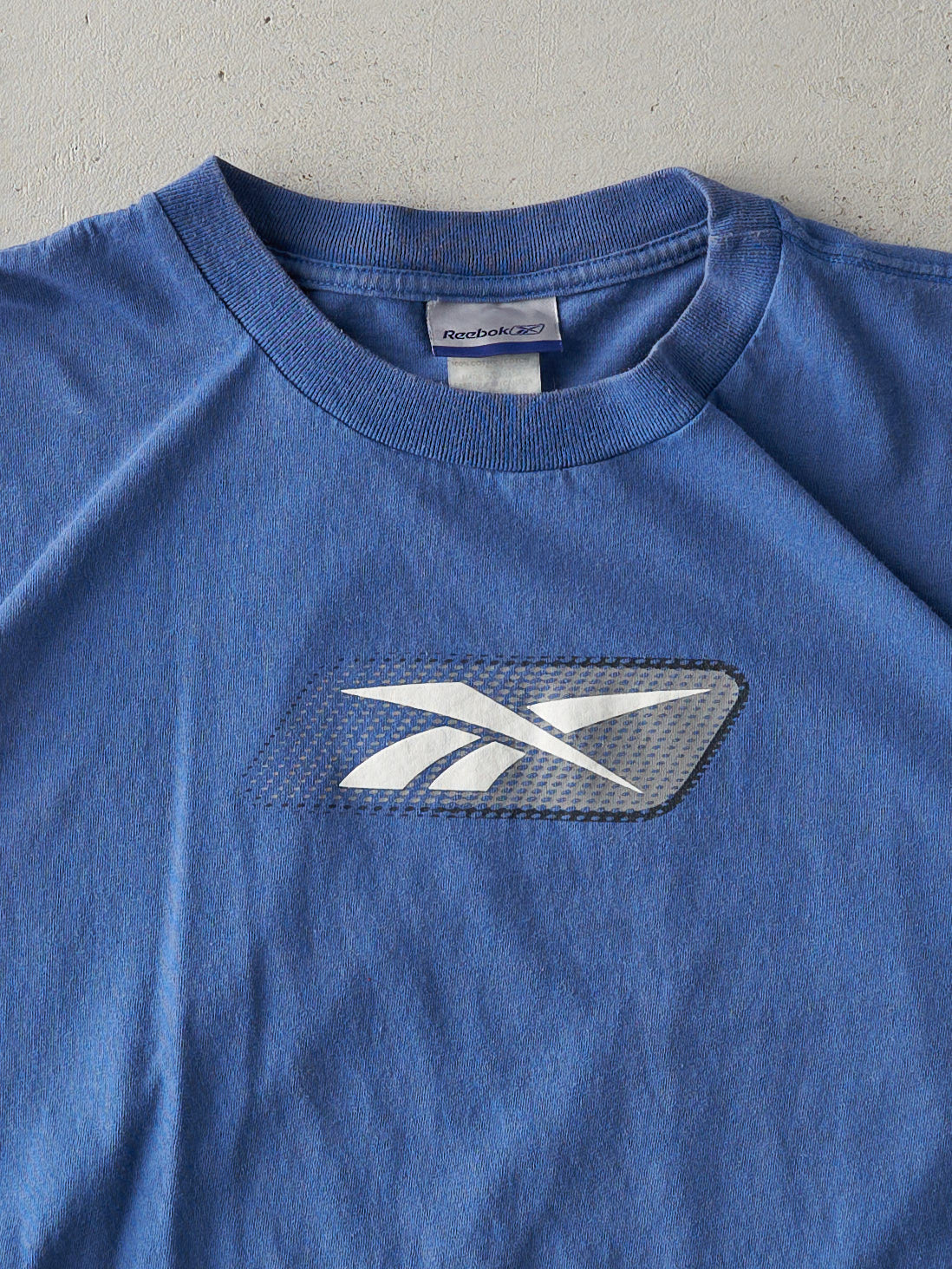 Vintage 90s Washed Blue Reebok Logo Tee (L)