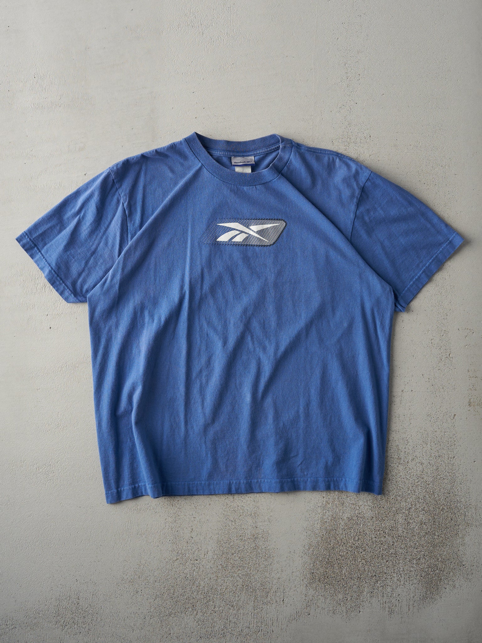 Vintage 90s Washed Blue Reebok Logo Tee (L)