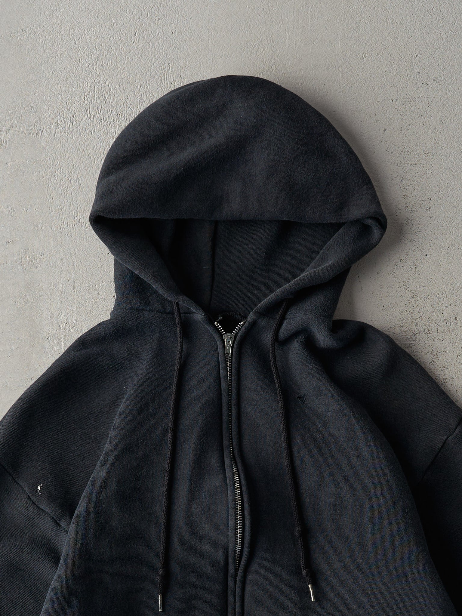 Vintage 90s Black Blank Zip Up Hoodie (M)