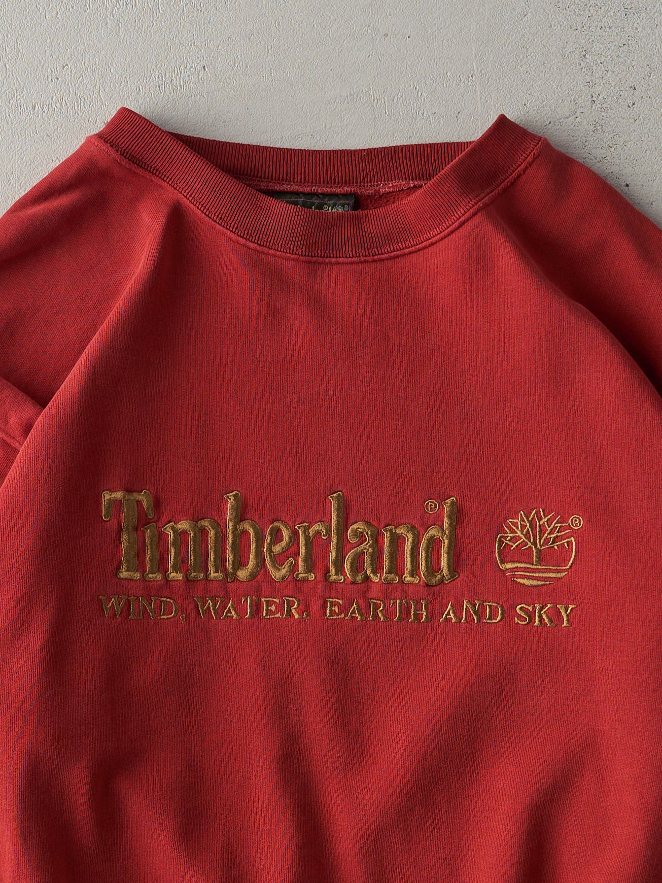 Vintage 90s Red Timberland Embroidered Logo Crewneck (M/L)