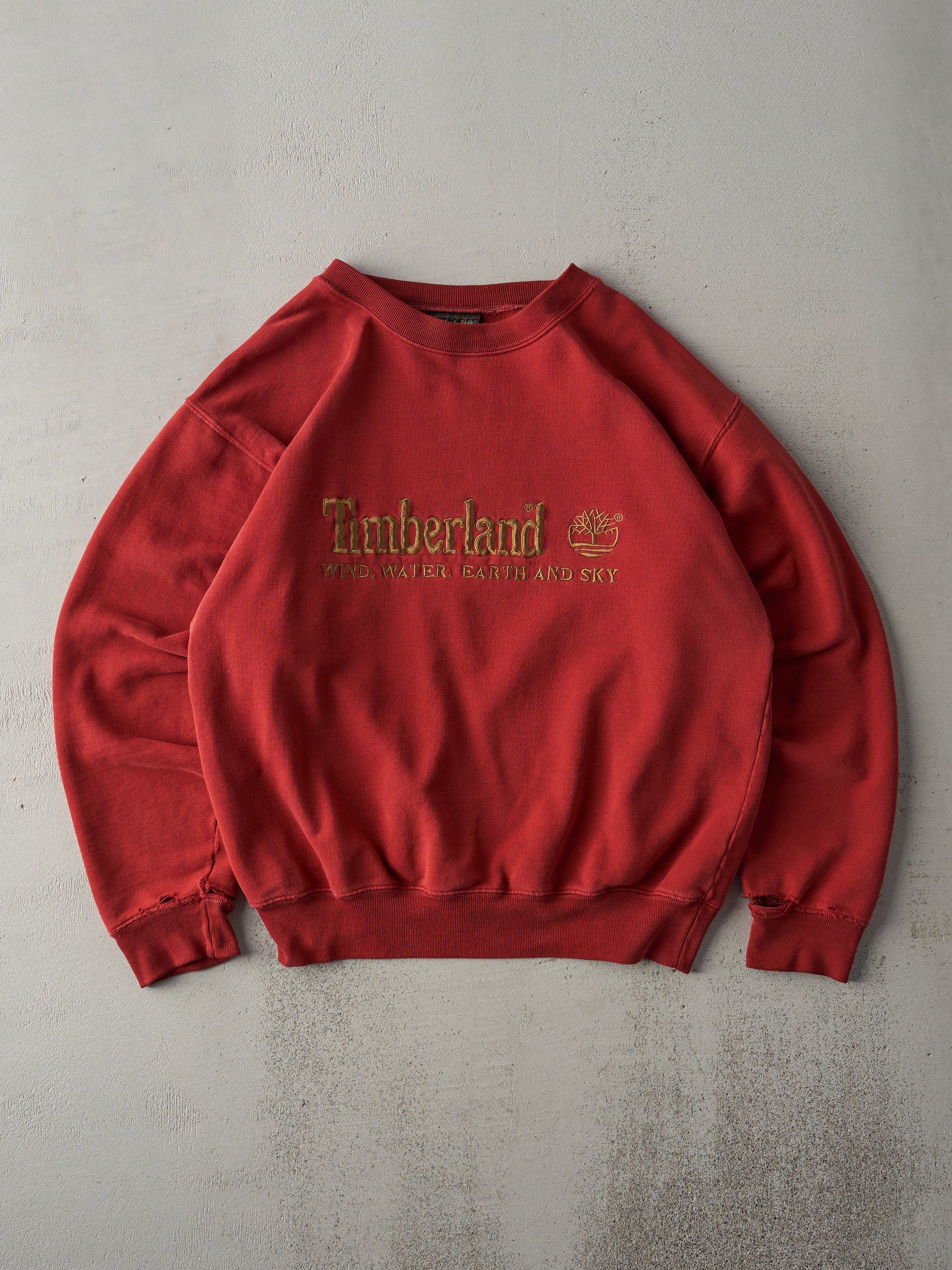 Vintage 90s Red Timberland Embroidered Logo Crewneck (M/L)