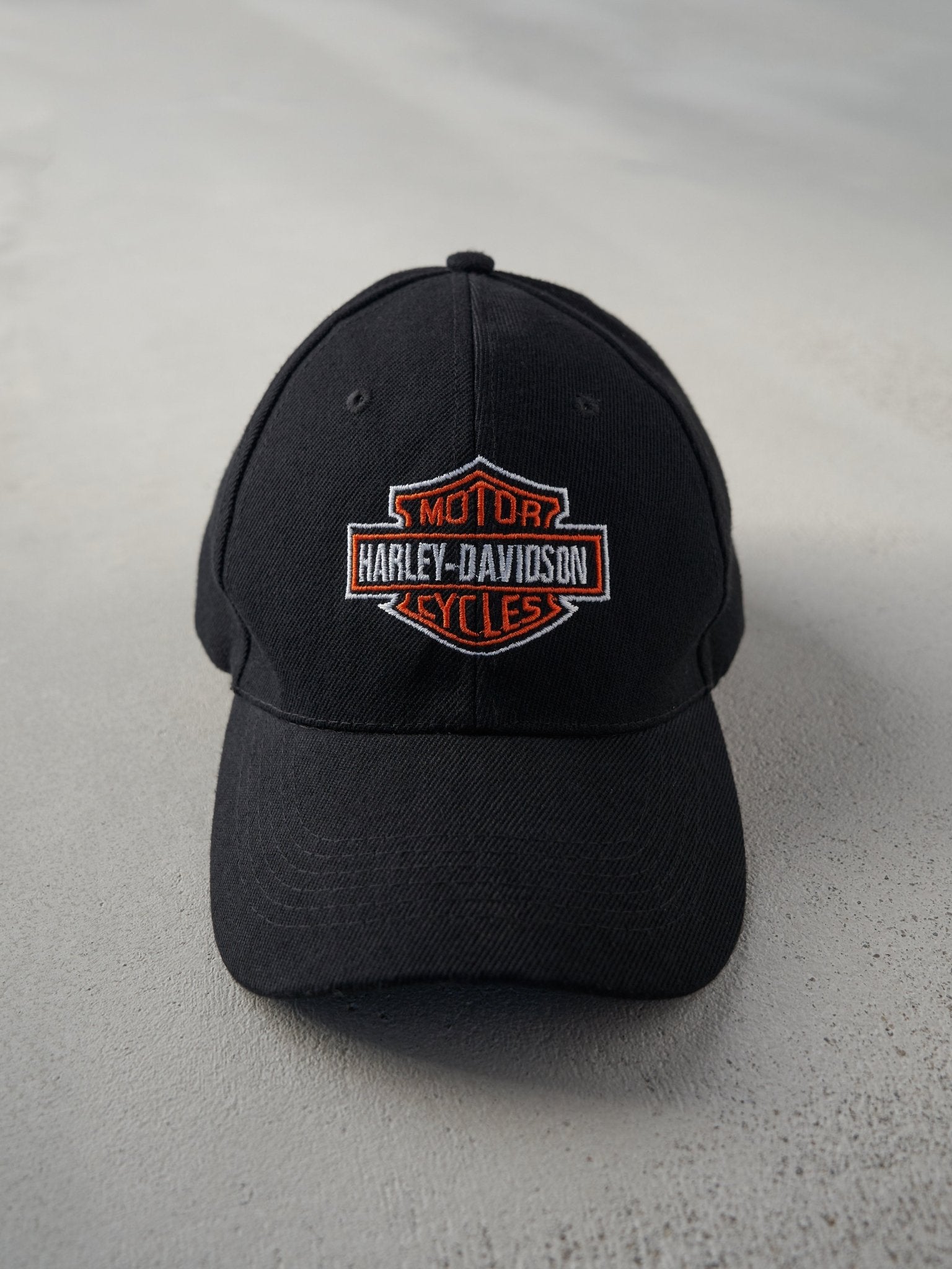 Vintage Y2K Black Harley Davidson Embroidered Velcro Hat