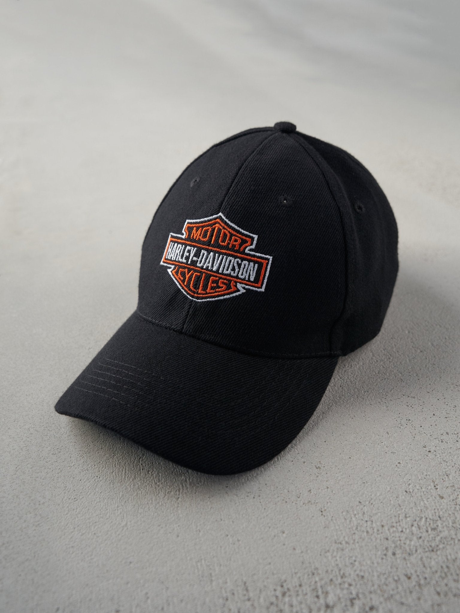 Vintage Y2K Black Harley Davidson Embroidered Velcro Hat