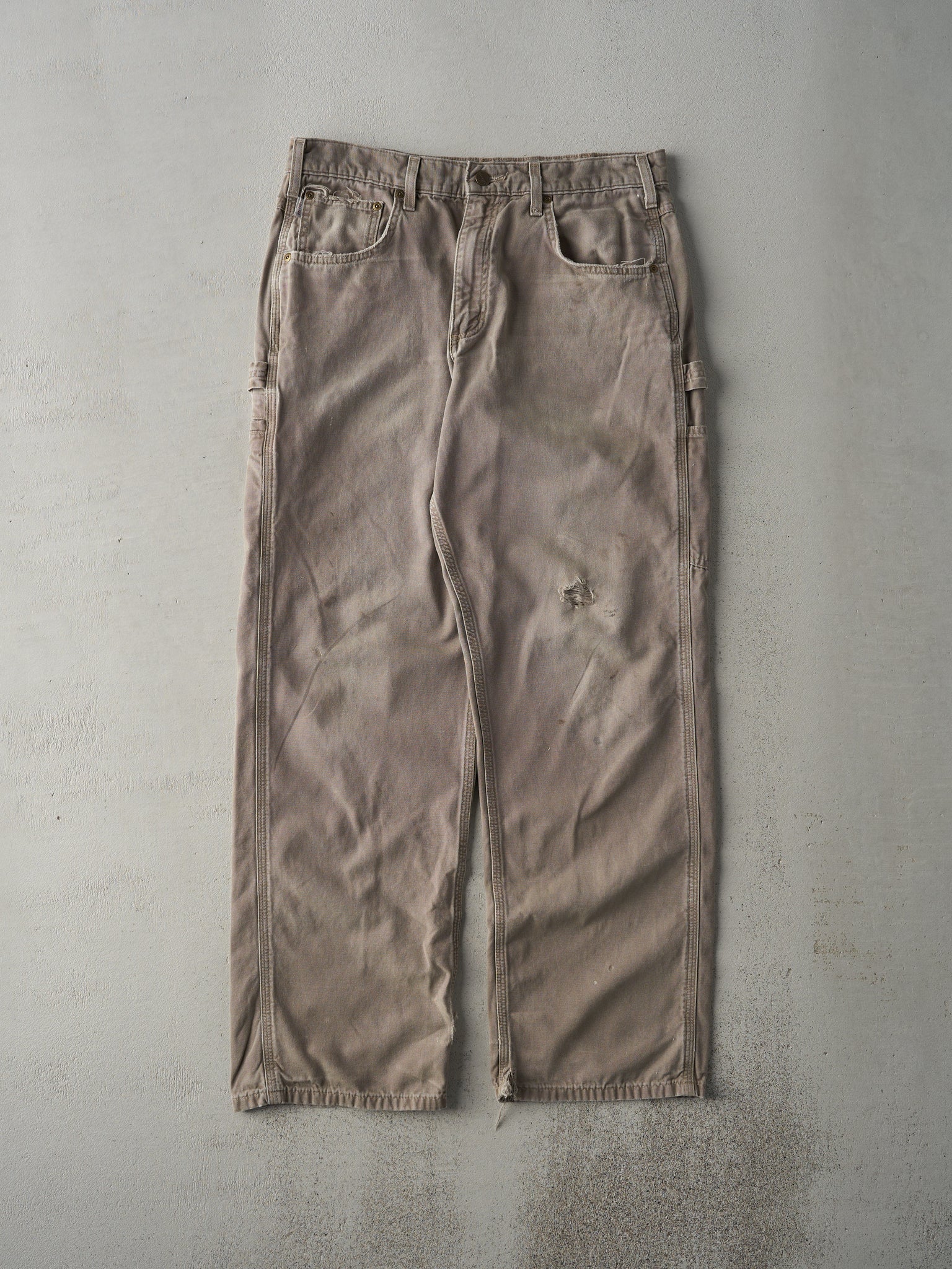 Vintage Y2K Faded Brown Loose Fit Carhartt Carpenter Pants (34x30.5)