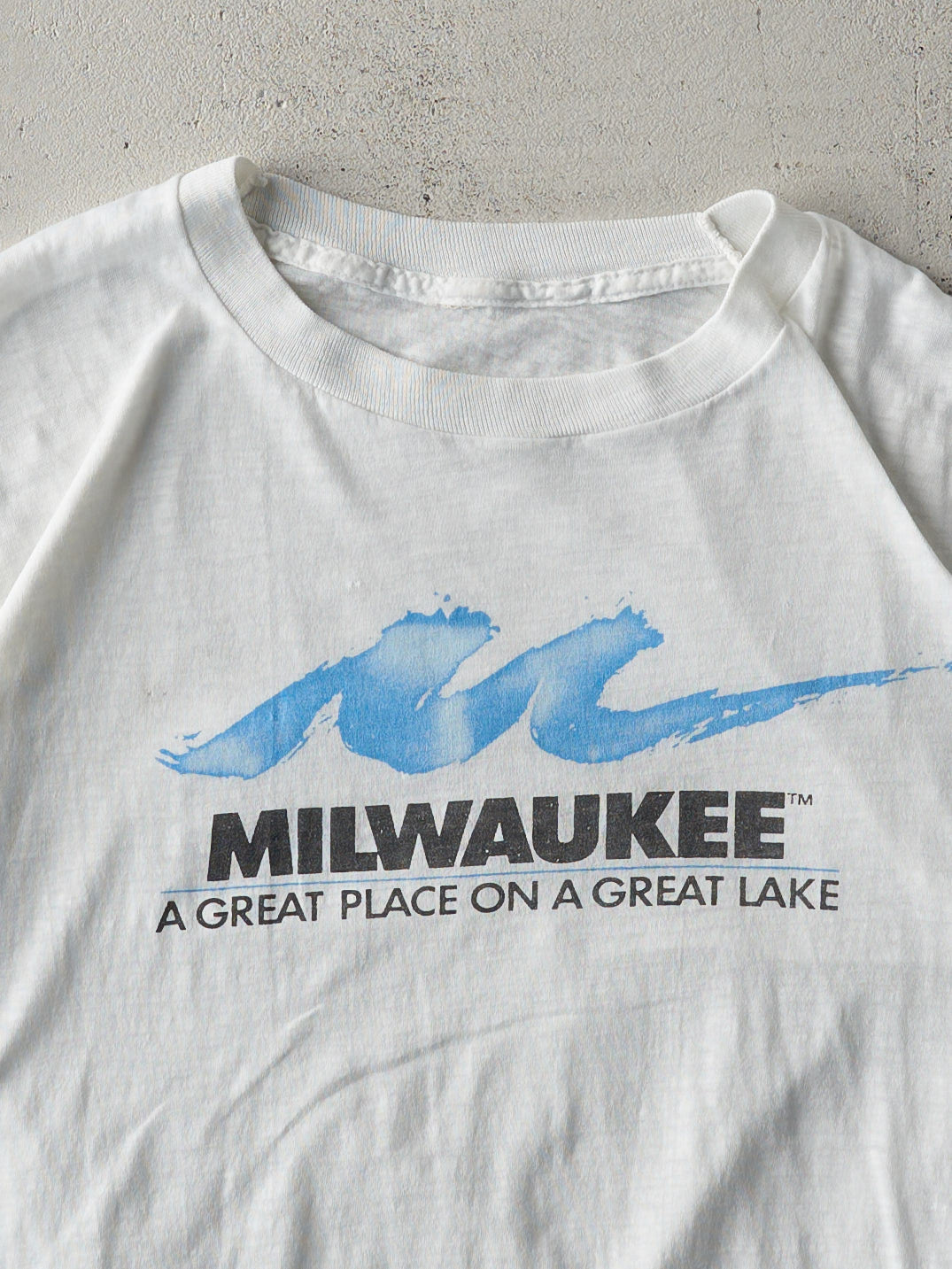 Vintage 90s White Milwaukee Single Stitch Tee (S)